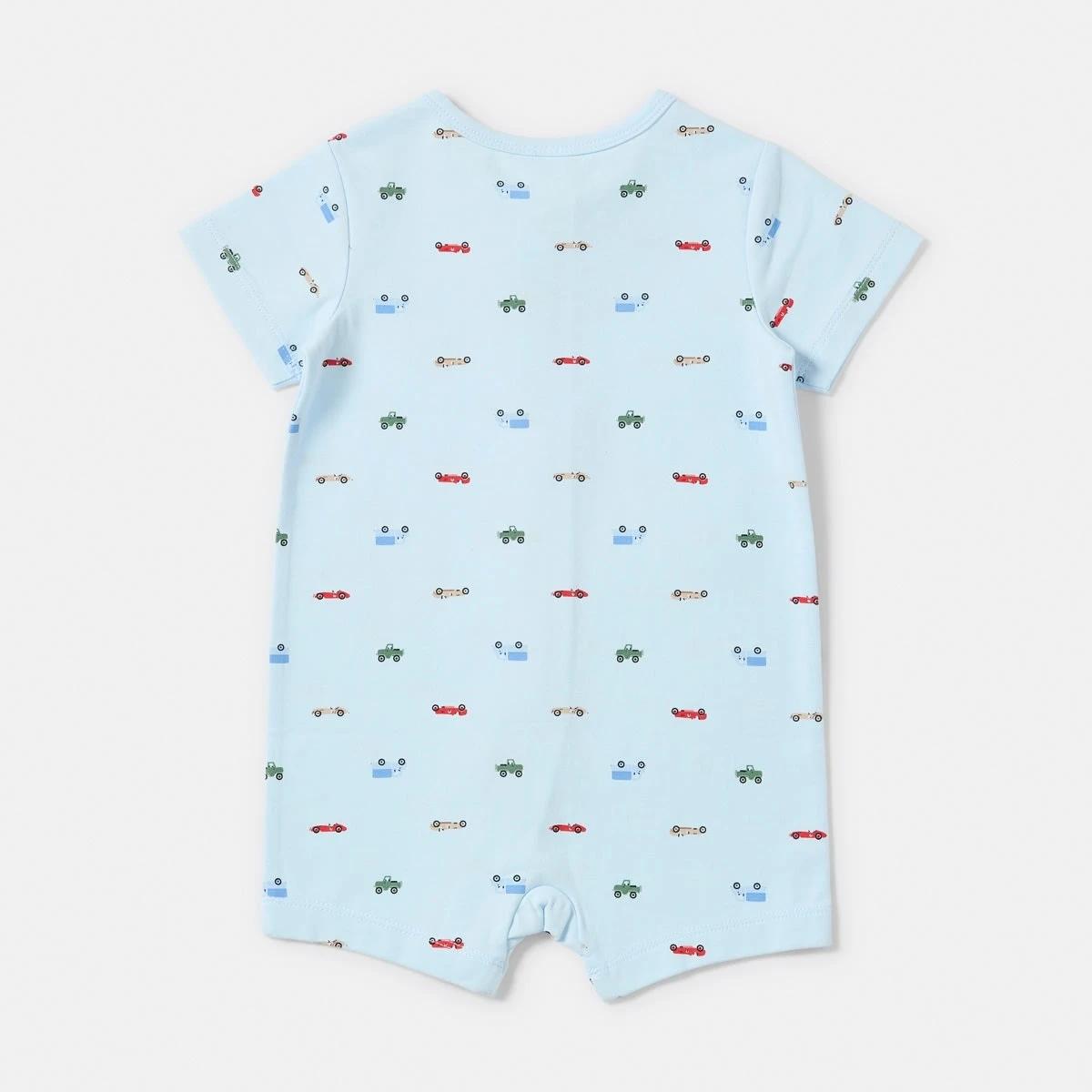 2 Short Sleeve Zip Romper BLUE VEHICLES, 2 of 4