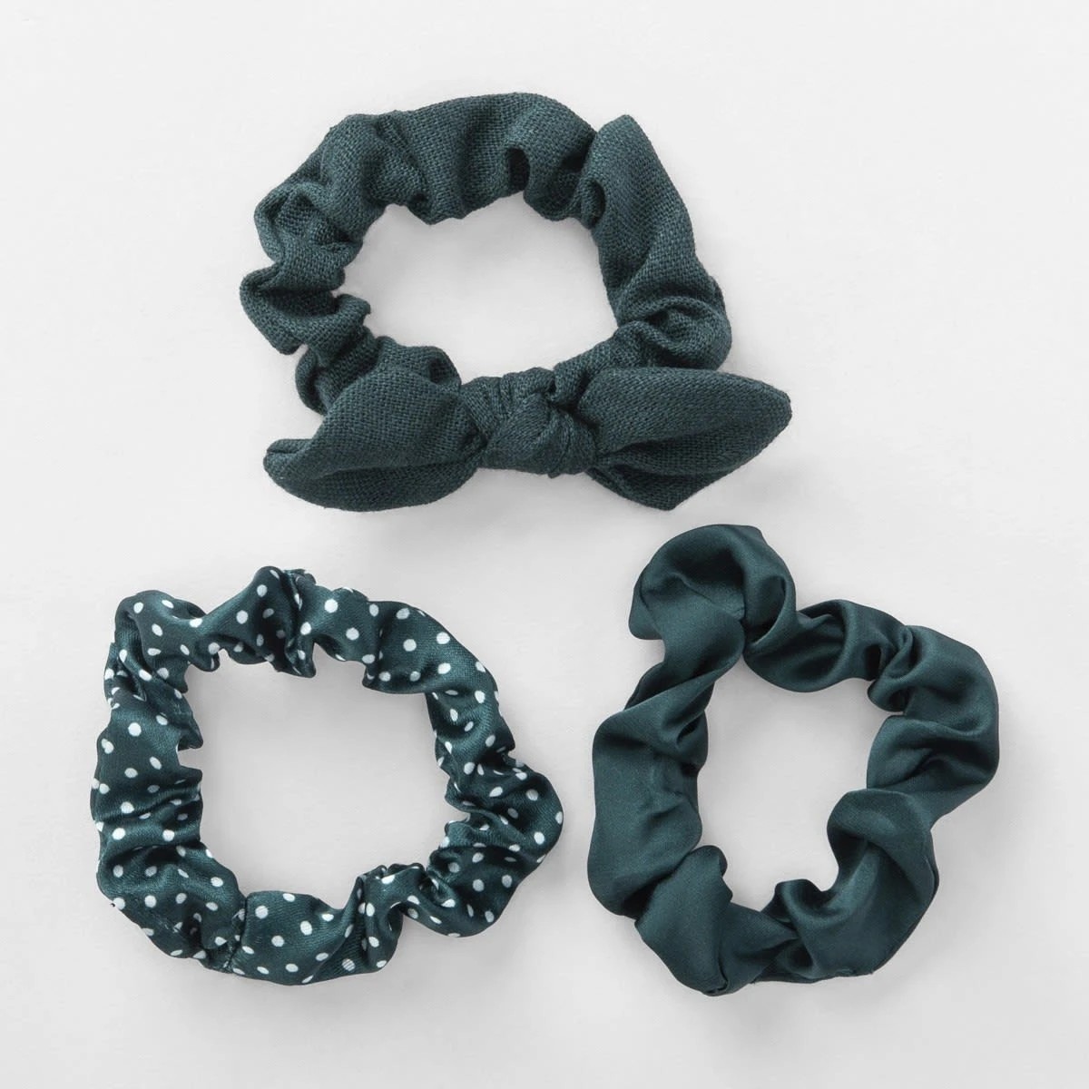 1 3 Pack Back to School Hair Scrunchies - Green, 1 of 4