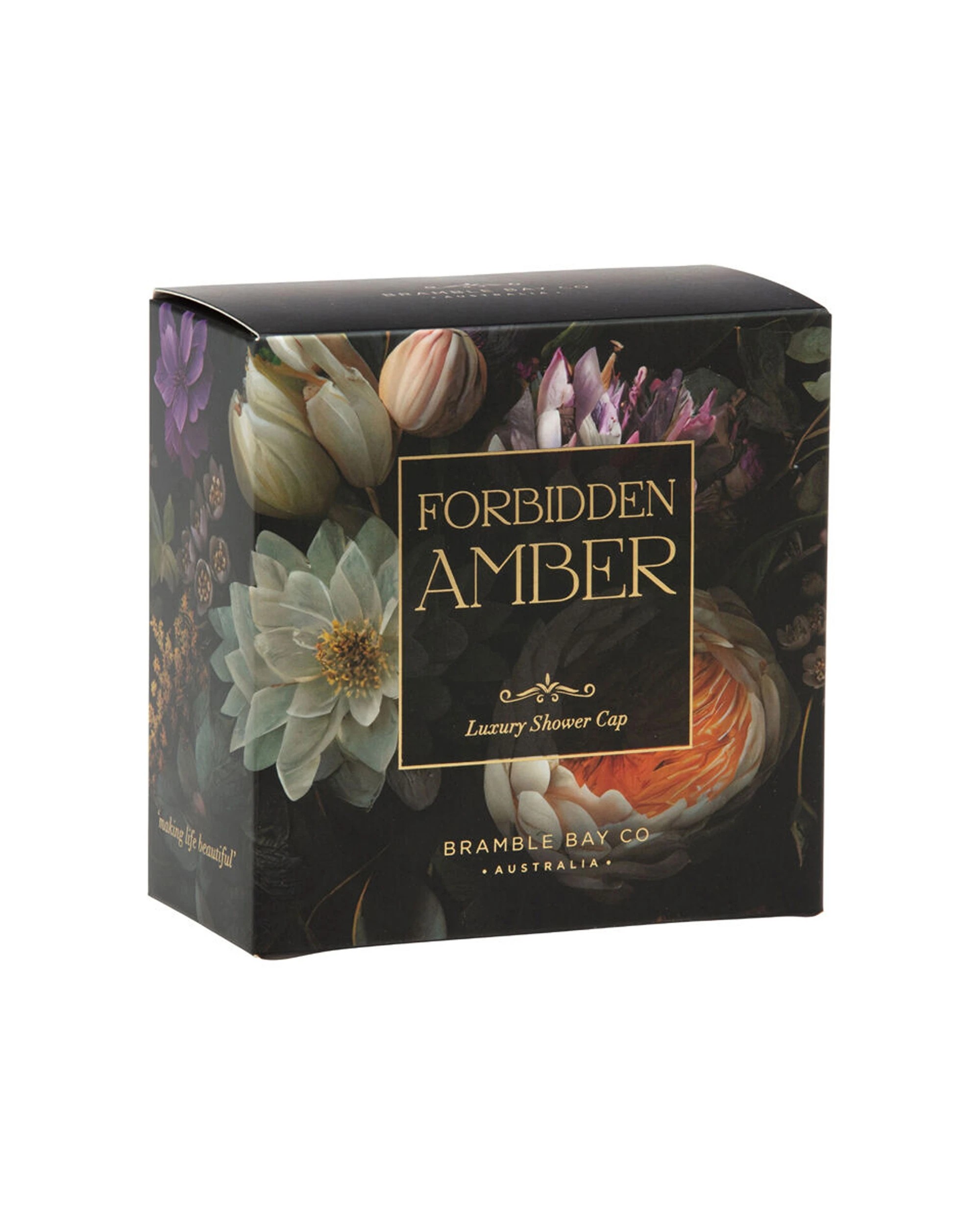 3 Bramble Bay 2PK Vintage Floriade Forbidden Amber Shower Cap Reusable - Multi, 3 of 3