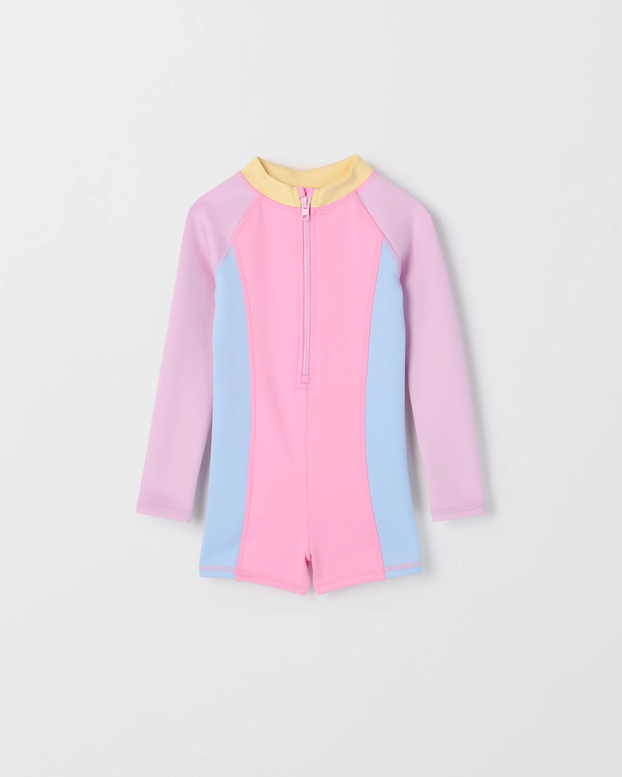 1 Target Kids Long Sleeve Long Leg Swim Surfsuit RAINBOW COLOUR BLOCK, 1 of 2