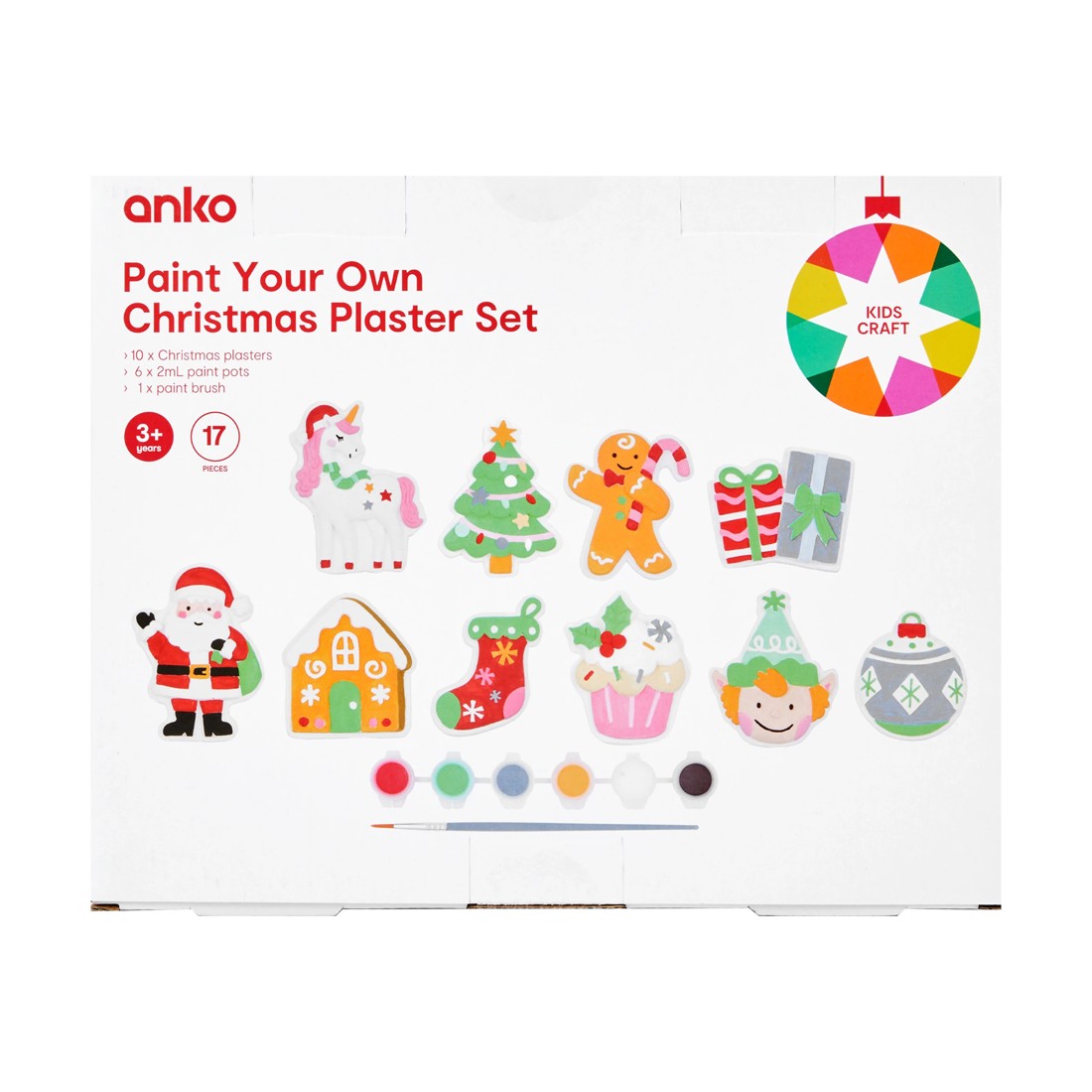 7 17 Piece Paint Your Own Christmas Plaster Set, 7 of 7