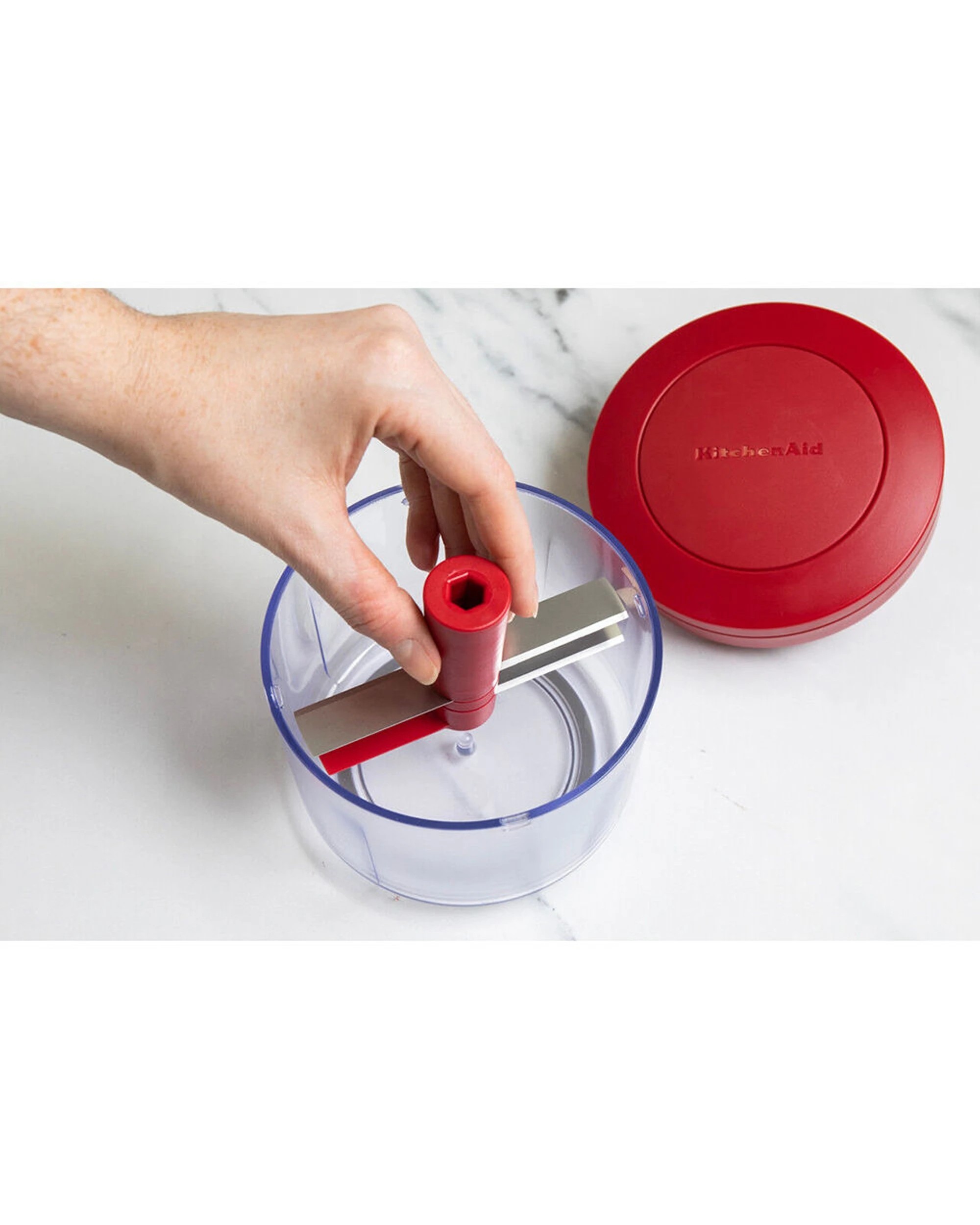 6 KitchenAid Metal Manual Food Vegetable Chopper 24oz Stainless Steel - Red, 6 of 7