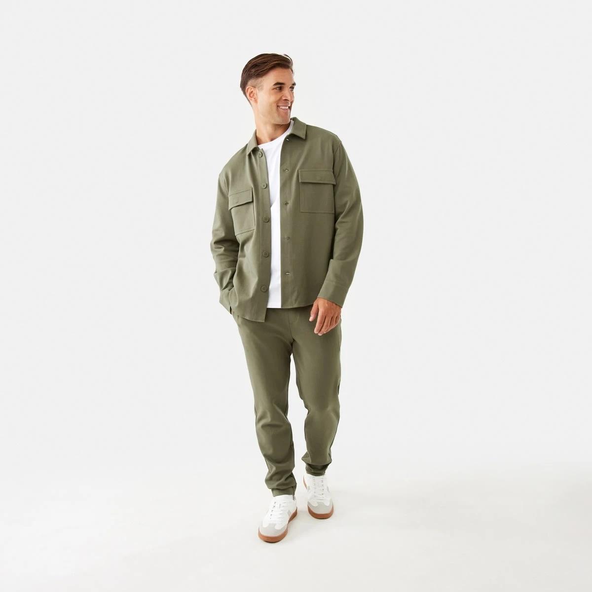 2 Long Sleeve Textured Knit Shirt Khaki, 2 of 8