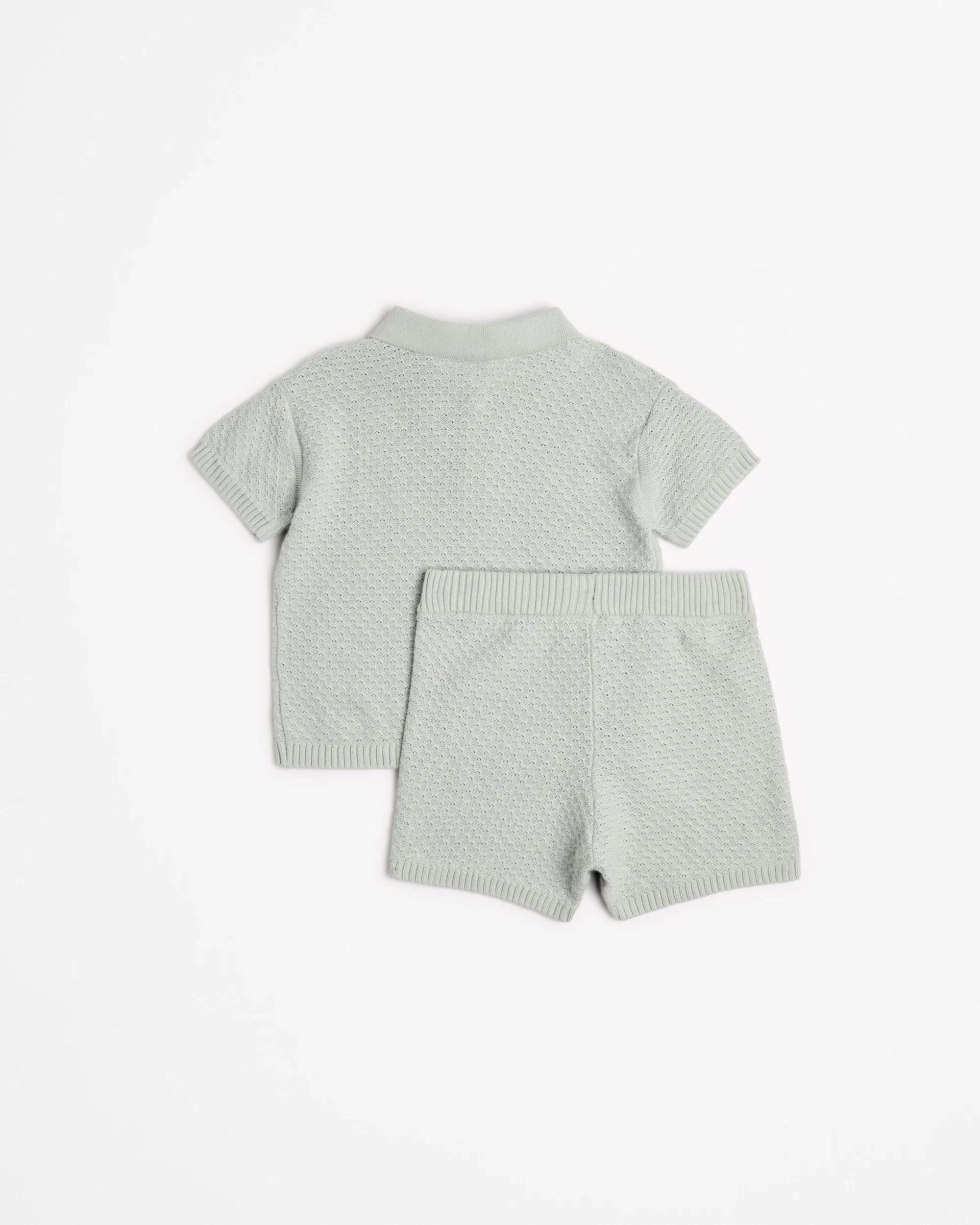 4 Target Baby Baby Boys Organic Cotton Knit Polo & Short 2 Piece Set MISTY BLUE, 4 of 4