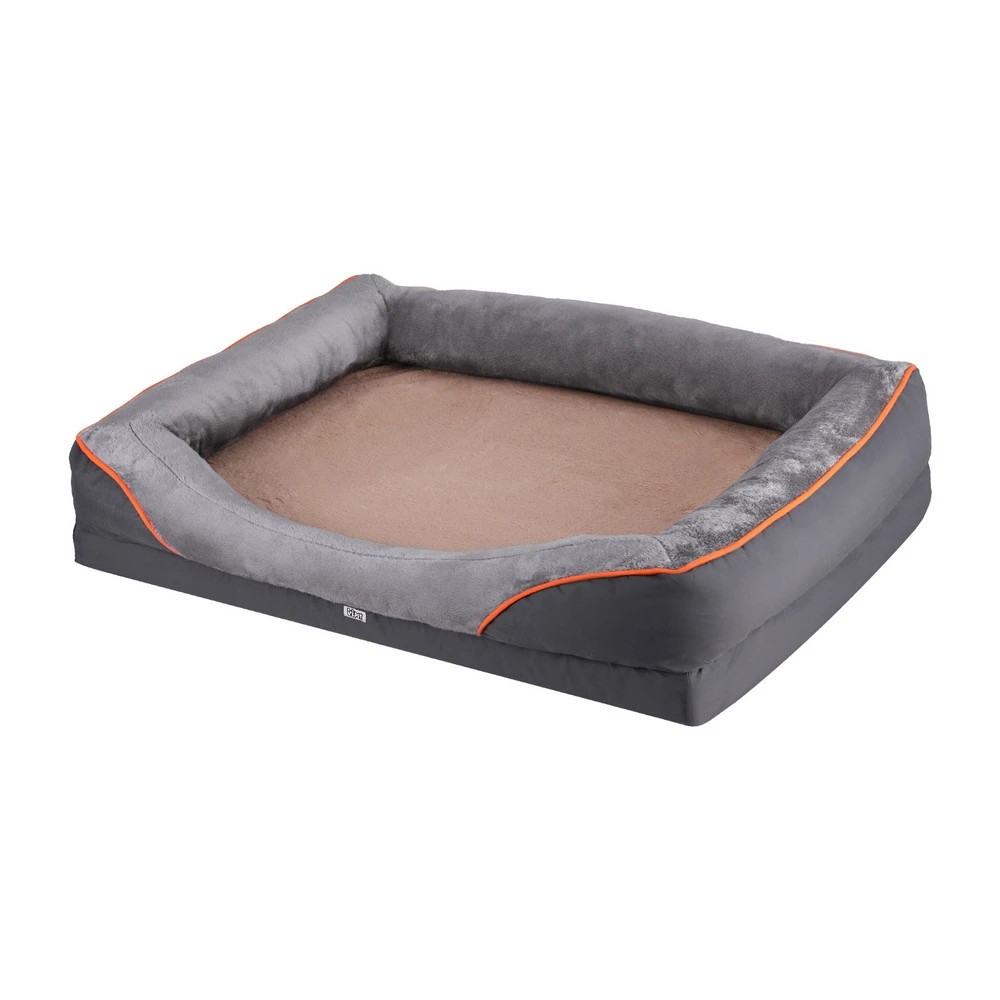 1 i.Pet Pet Bed Orthopedic Washable Dog Bed Plush Fleece Sofa Cushion Mat - Grey, 1 of 6