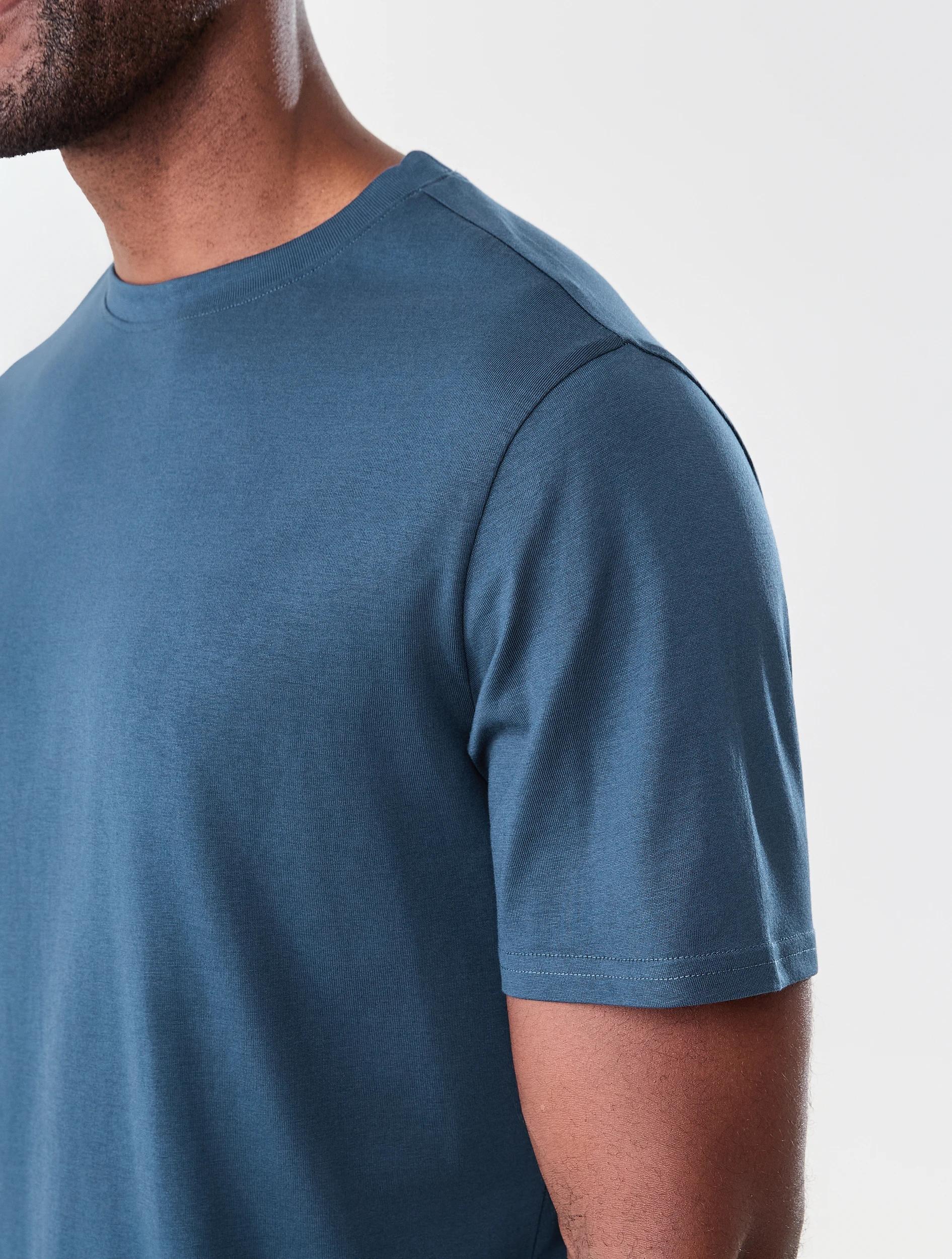 6 Australian Cotton Crew Neck T-shirt Insig Blue, 6 of 6