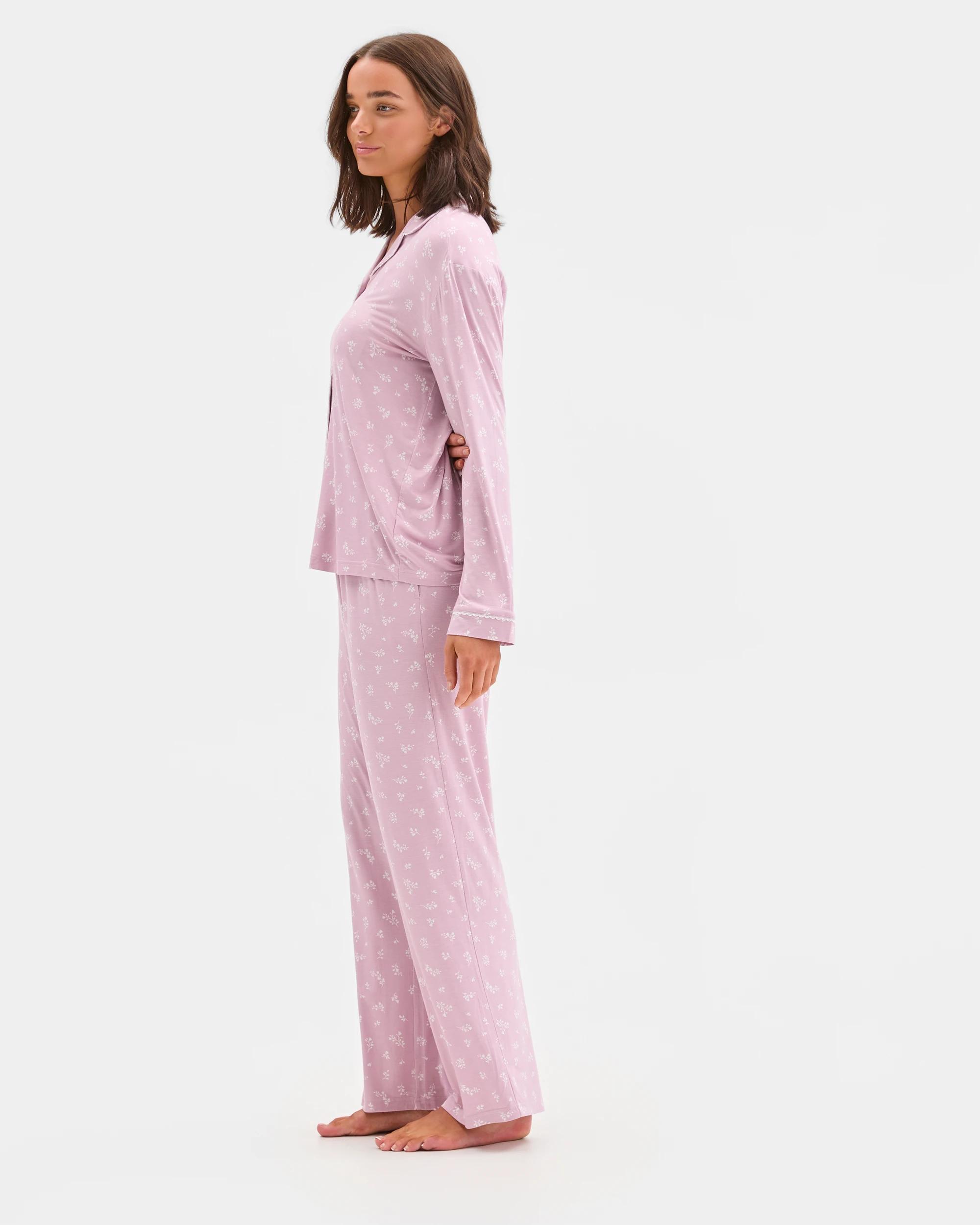 2 Target Woman Bamboo Comfort Long Sleeve Pyjama Set PINK FLORAL, 2 of 6