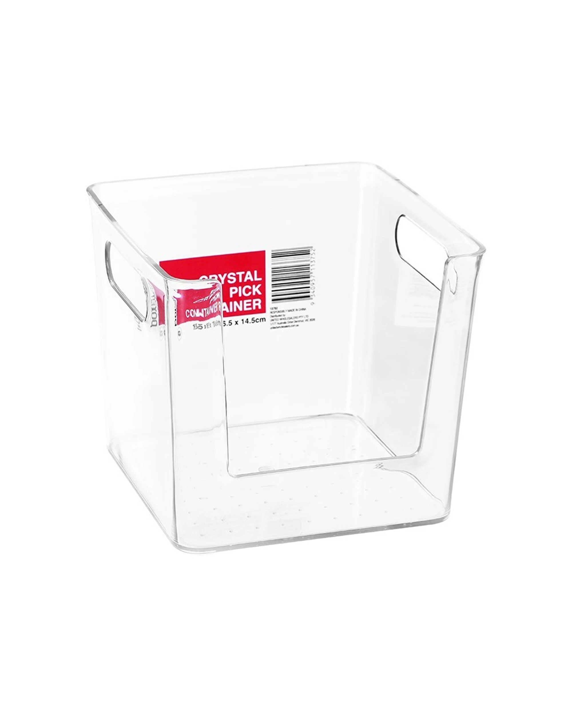 3 Boxsweden Crystal Pick Container 3 Pack 16.5 x 16.5 x 14.5cm Durable Plastic, 3 of 4