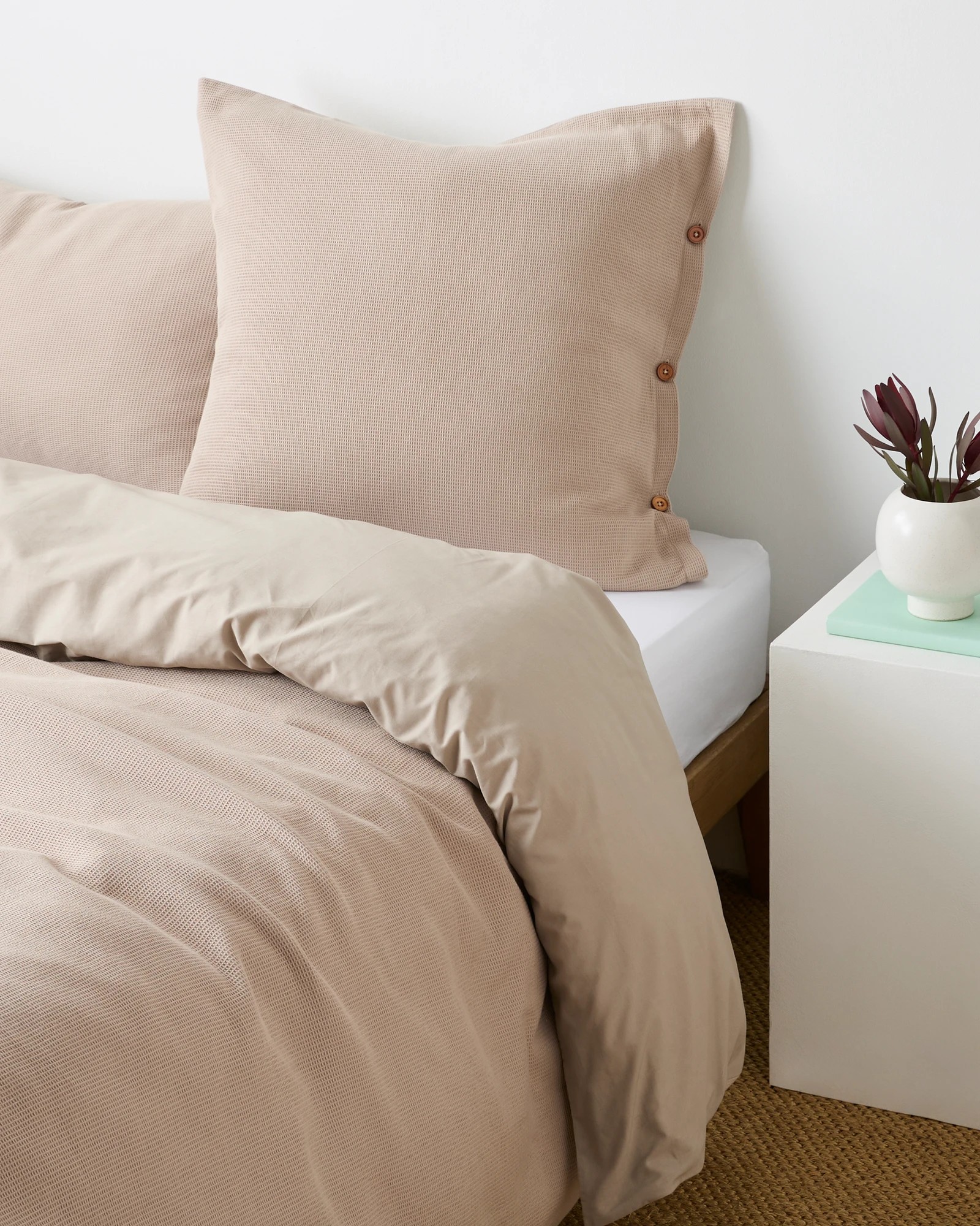 1 Target Nico Mini Waffle Australian Cotton European Pillowcase
 - Queen Bed
 - Natural, 1 of 2