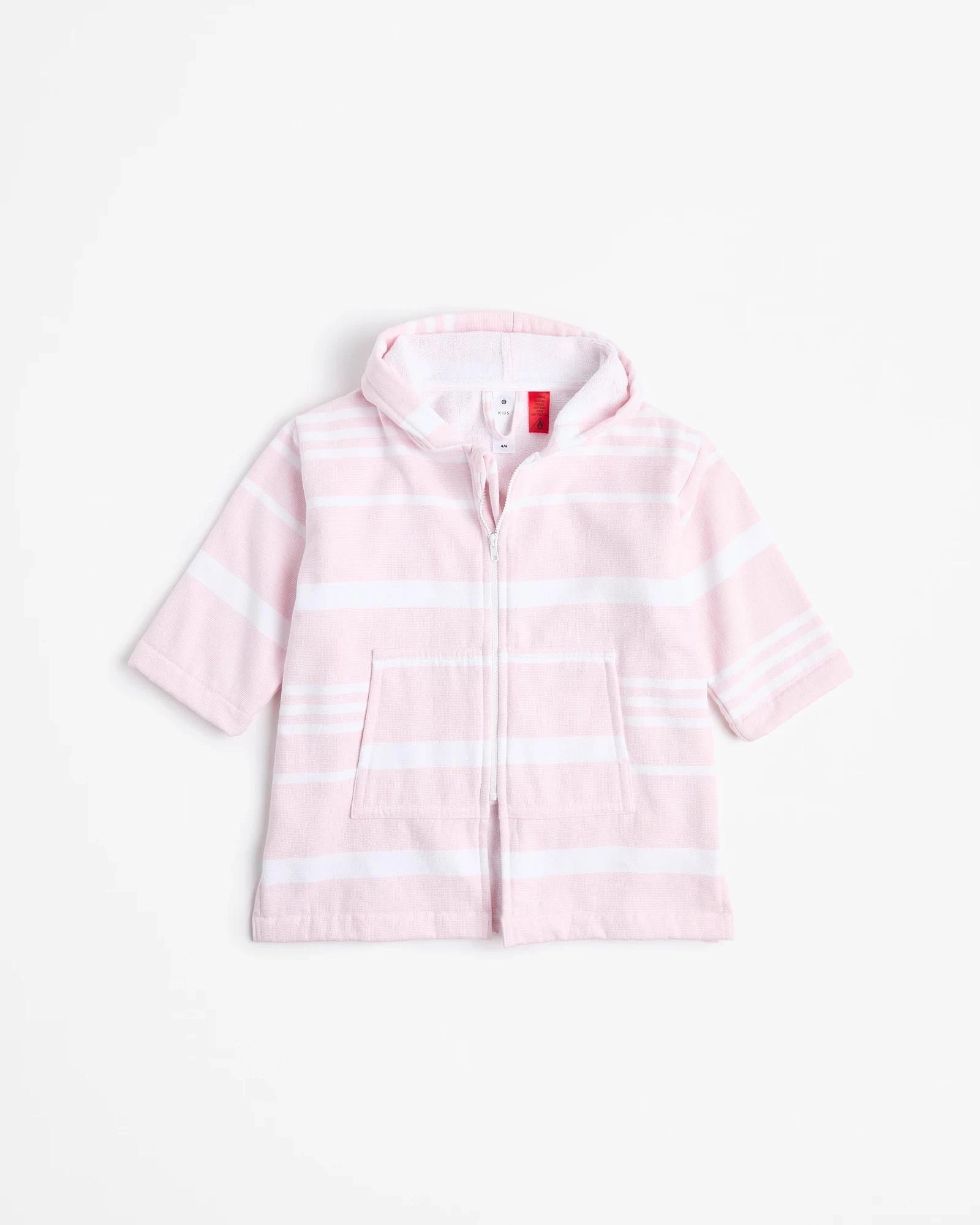 4 Target Henley Kids  Zip Thru Hooded Towel - Pink, 4 of 6