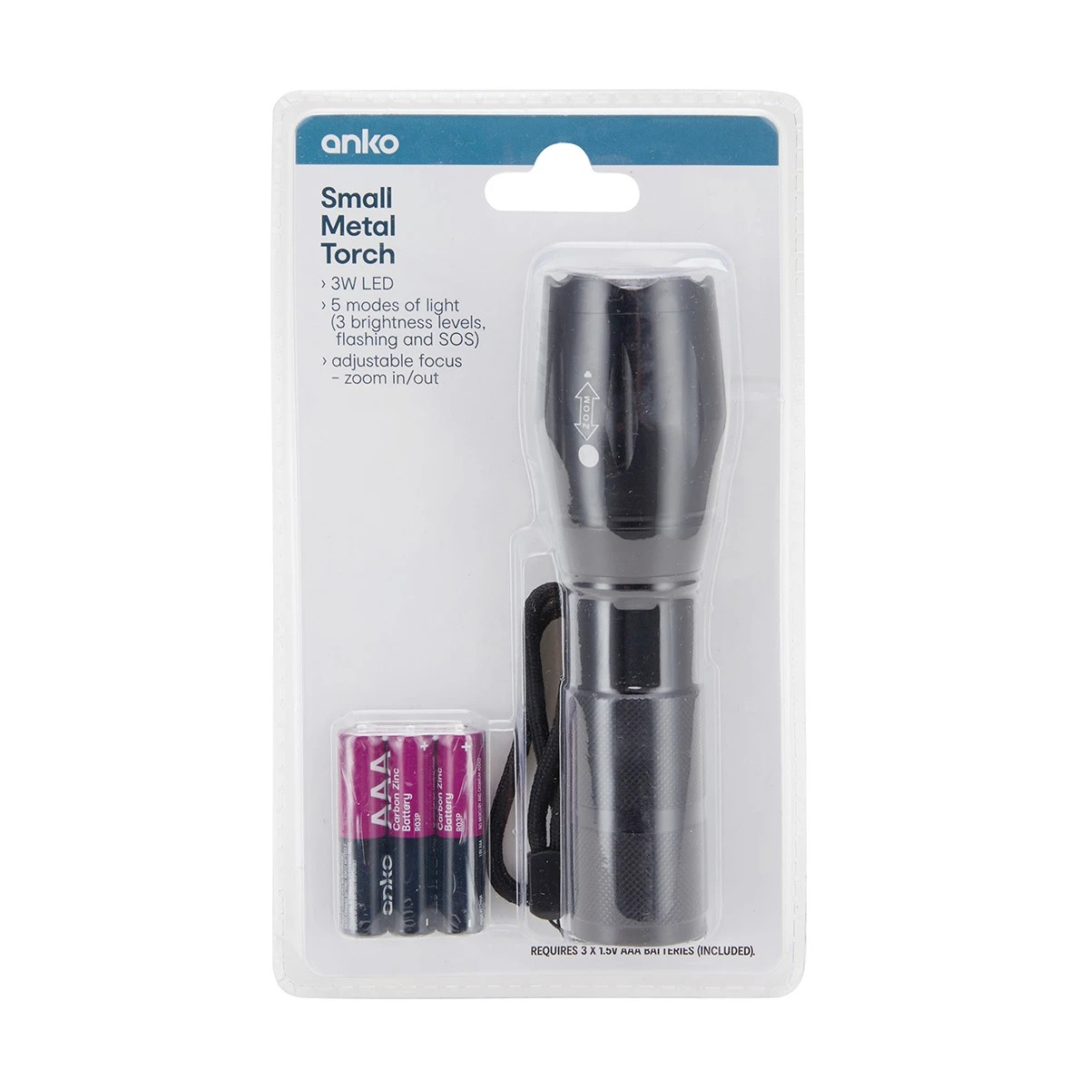 6 Small Metal Torch - Black, 6 of 6