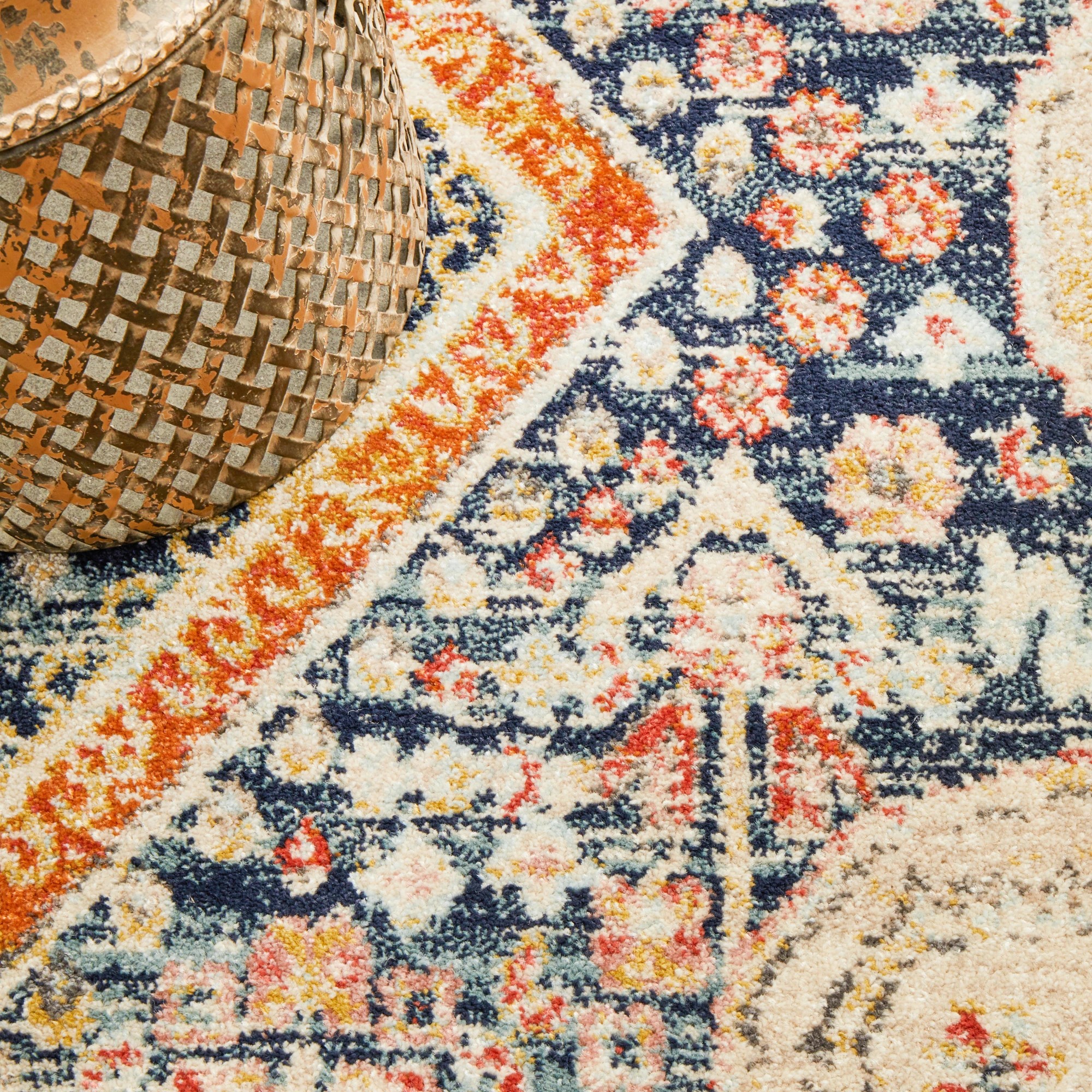 8 Common Ground Rugs Eterna 863 240x240cm - Large Round Rug - Blue, 8 of 8