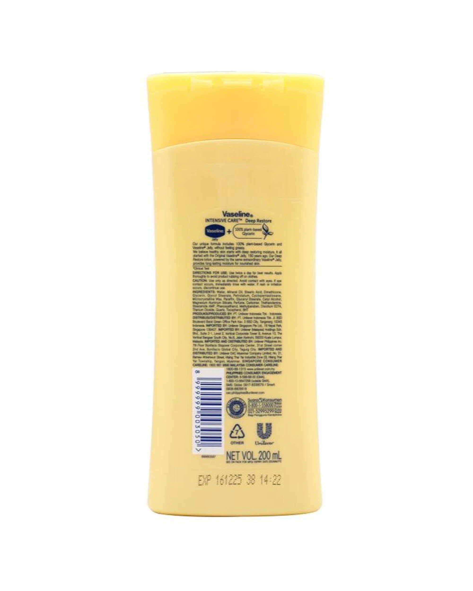 3 Vaseline Intensive Care Body Lotion Deep Restore For Dry Skin 6PK 200ml - Yellow, 3 of 4