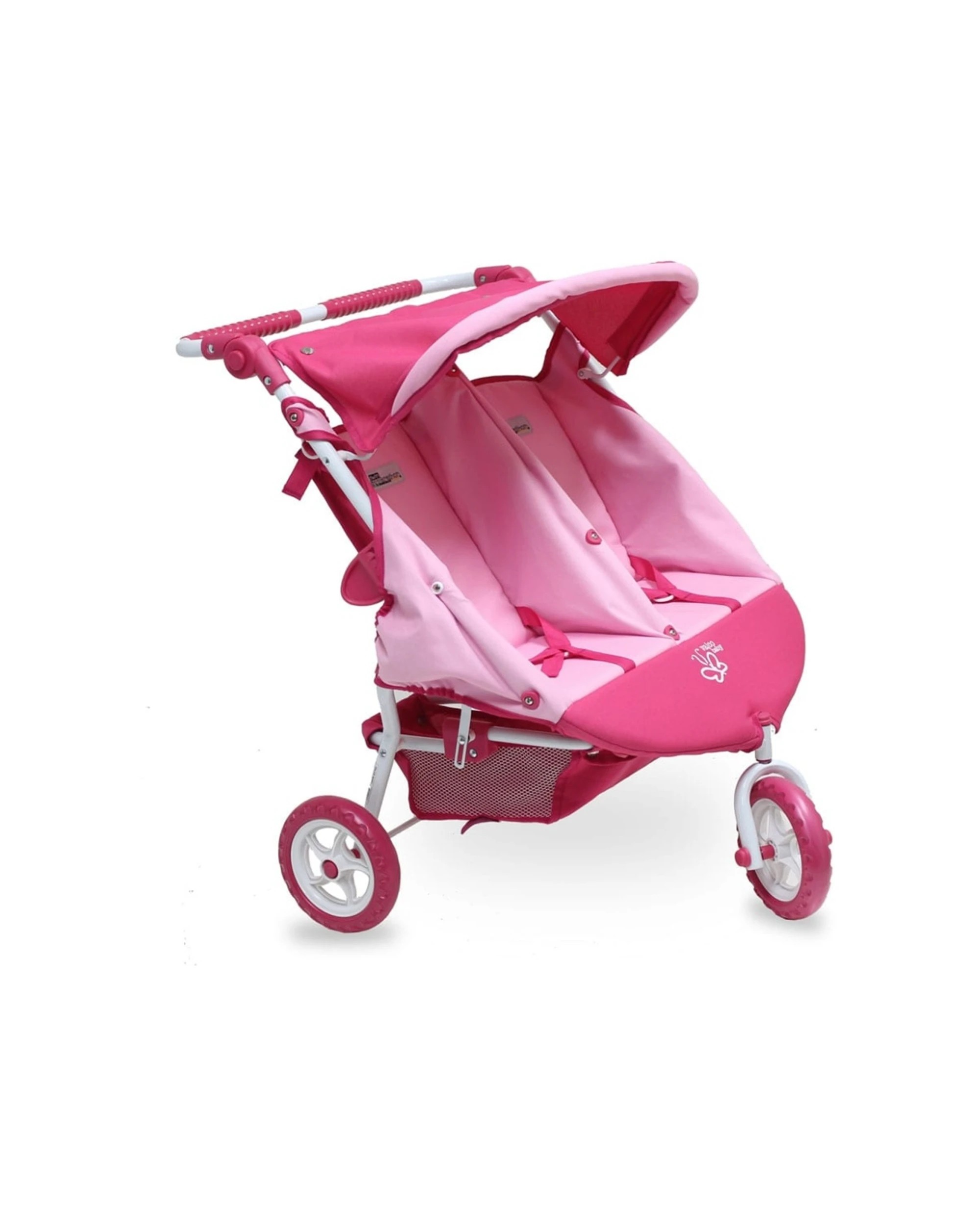 5 Just Like Mum Mini Marathon Twin Doll Stroller Reclining Seat Sun Canopy 3y - Pink, 5 of 6