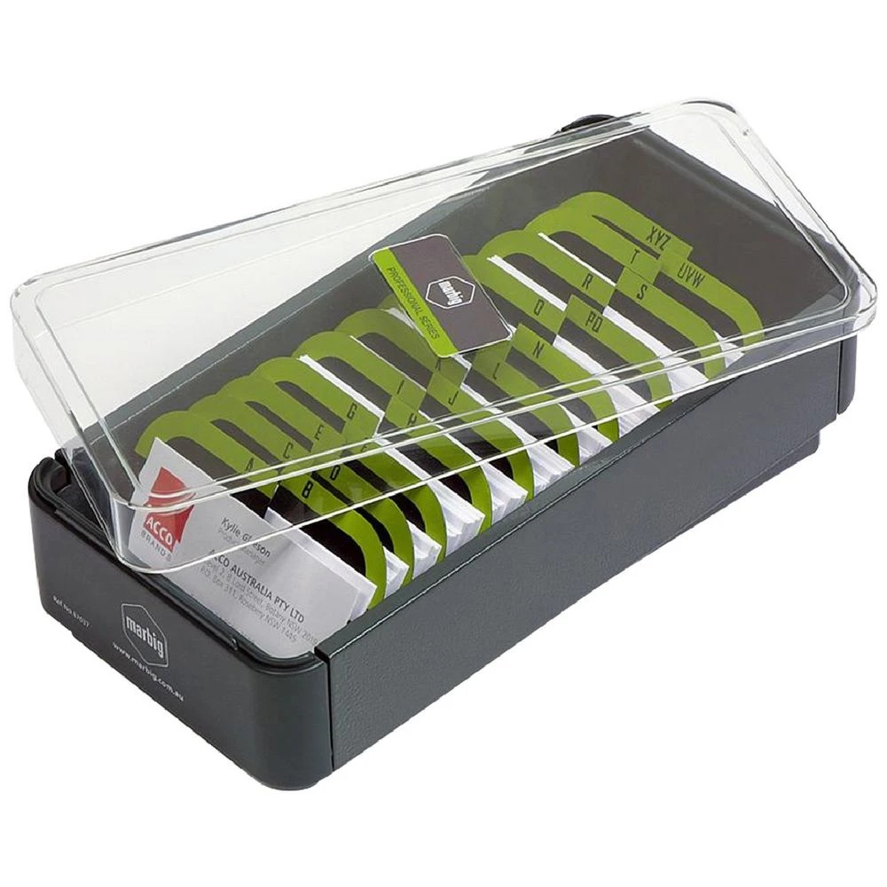 1 Marbig Pro Series Business Card Filing Box 400 Cards, 1 of 1
