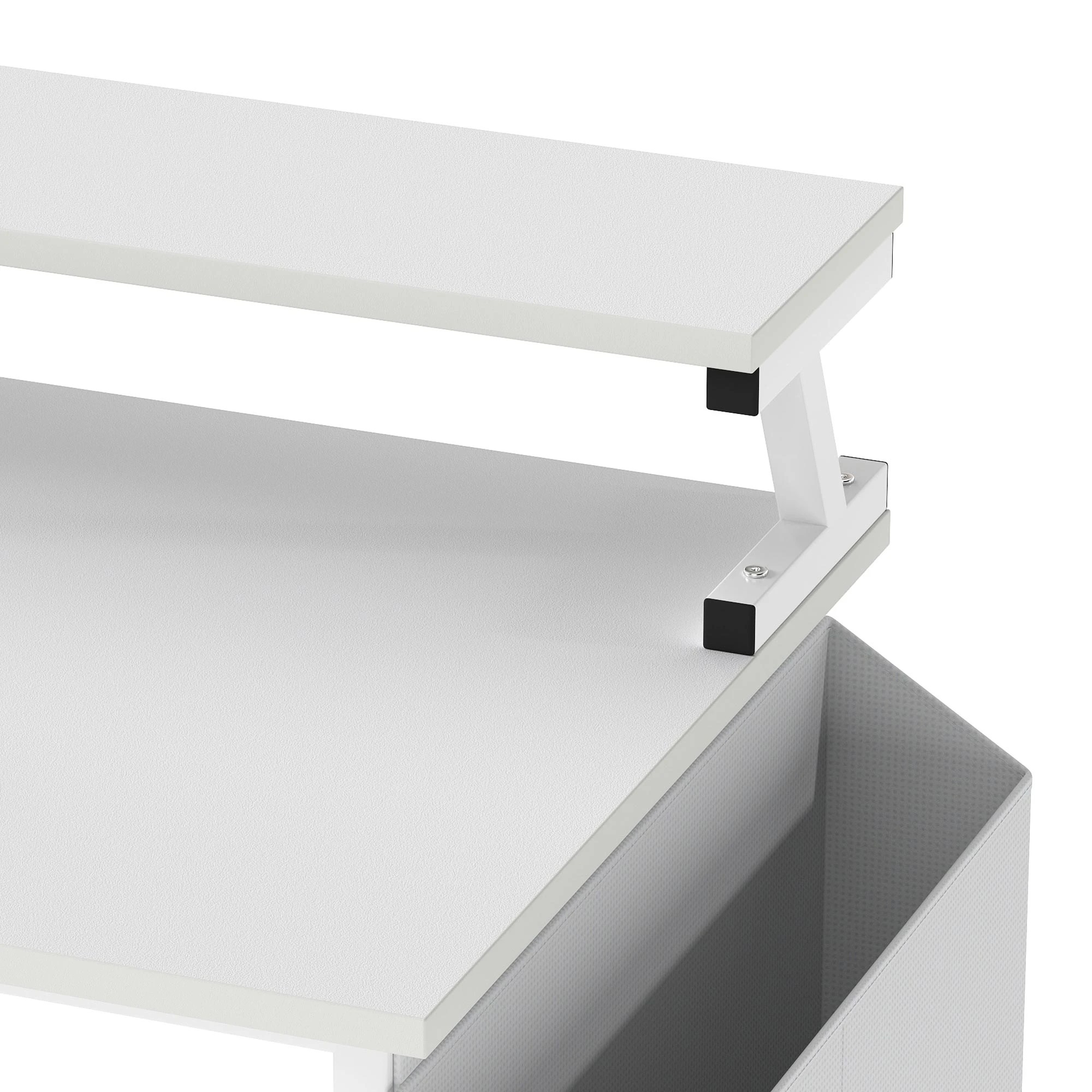 5 Levede L Shaped Gaming Desk with LED Storage Drawers Power Outlet - White, 5 of 9