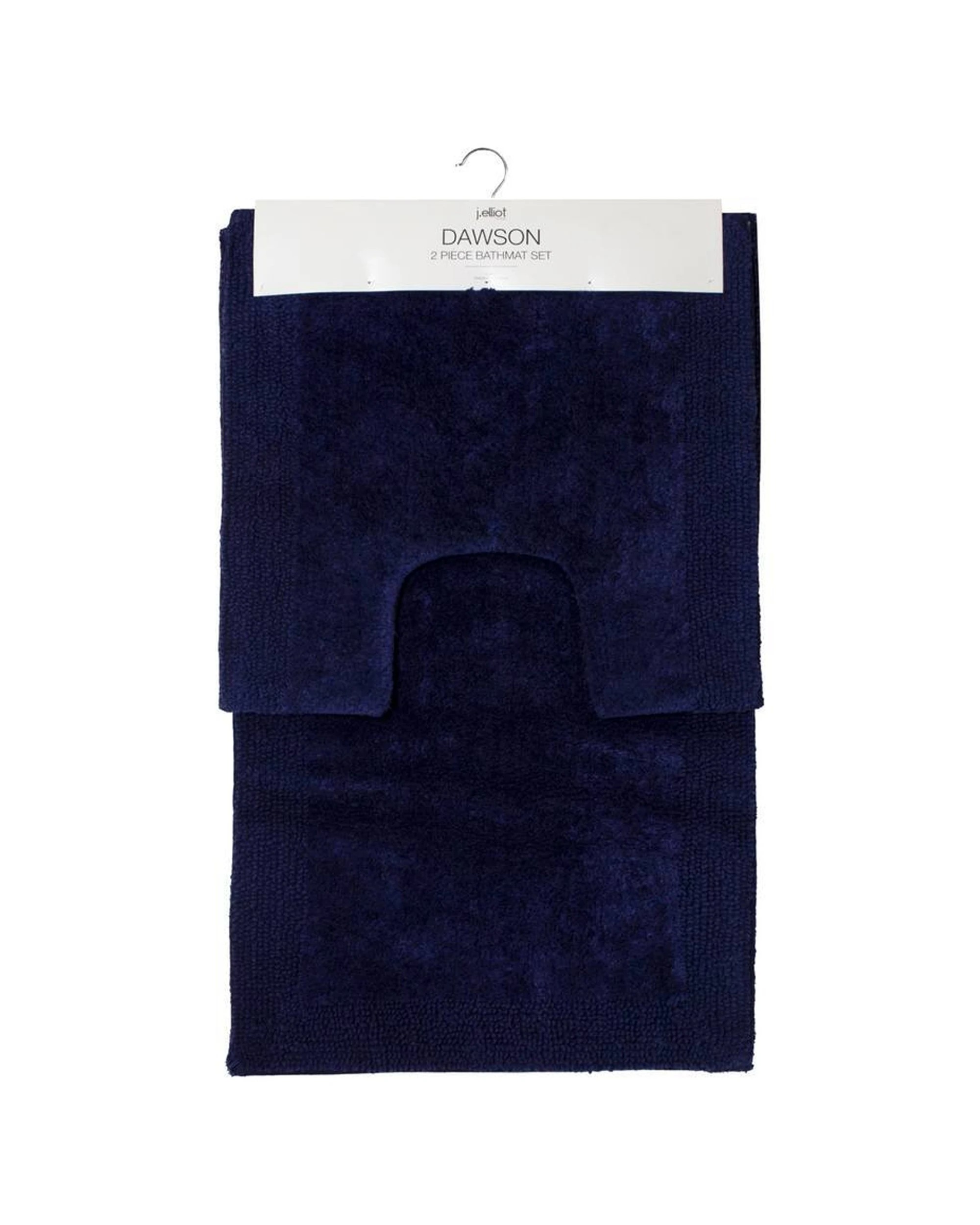 1 J. Elliot Dawson 2 Piece Cotton Bathmat Set Navy 50x50cm And 50x80cm
 - Blue, 1 of 3