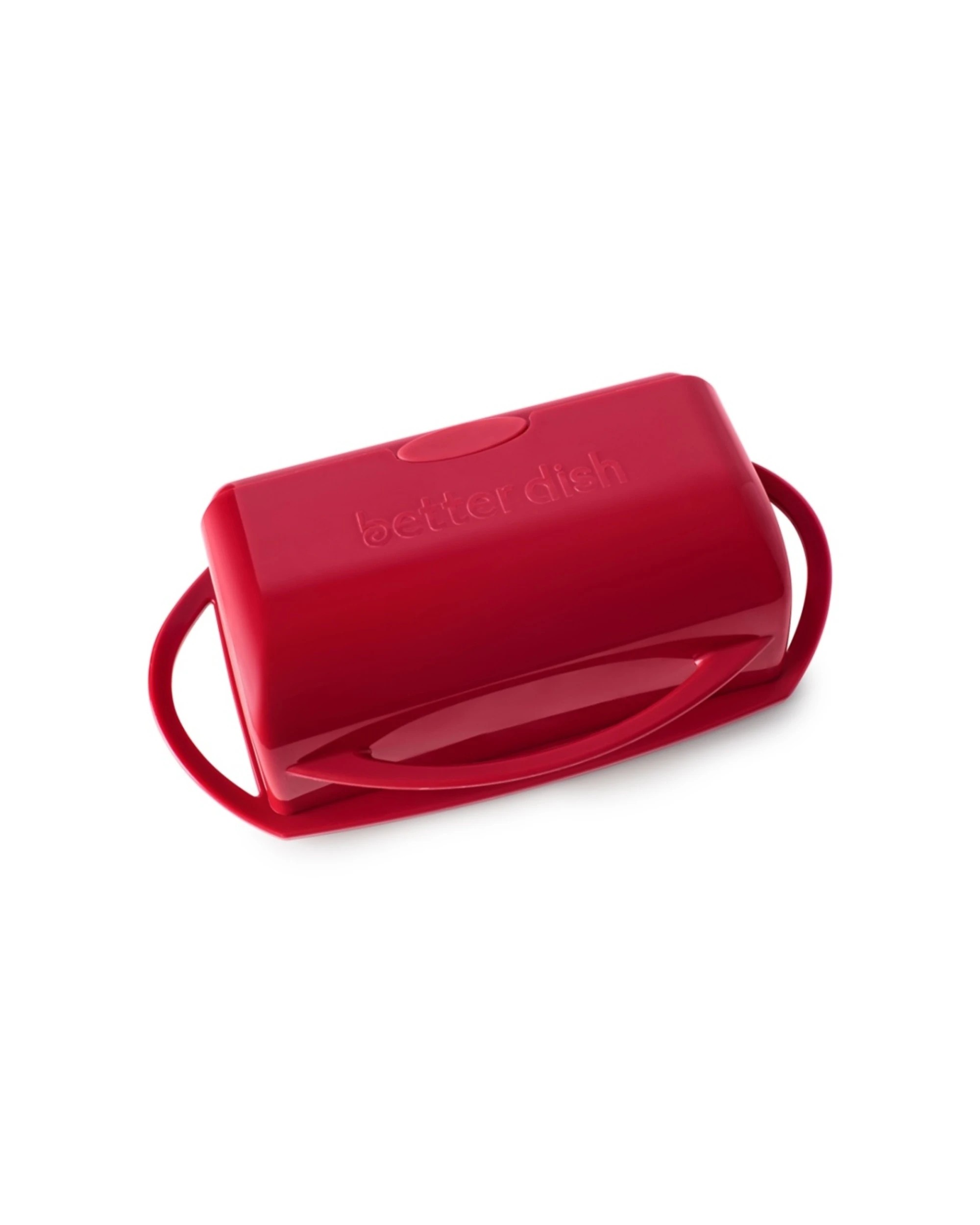 2 Better Dish Butter Container with Lid Butterie Spatula Plastic Tongs Set - Red, 2 of 9