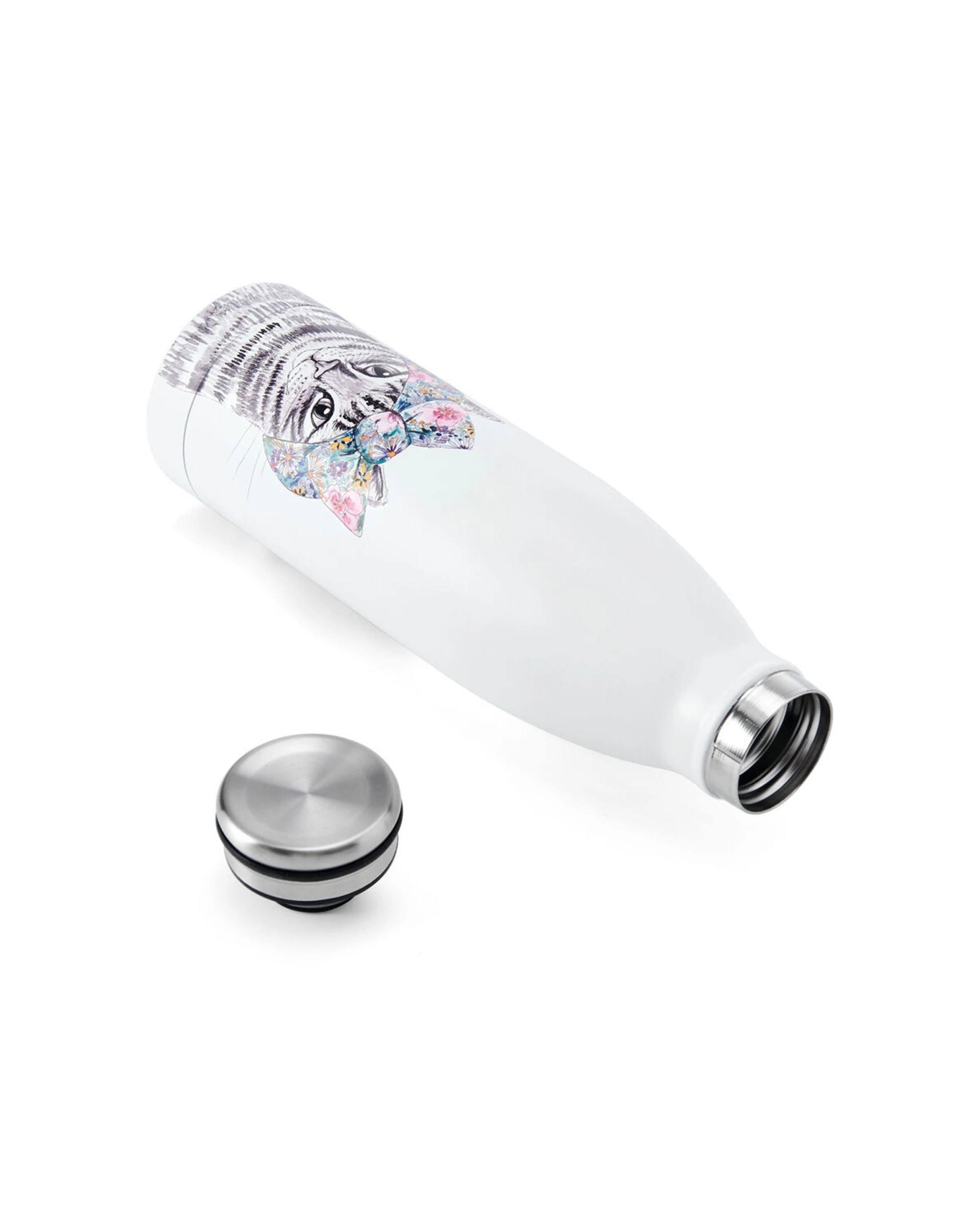 5 Mikasa 2PK Cat Themed Sleeved Insulated Water Bottle Vacuum Insulated 500mL - White, 5 of 5