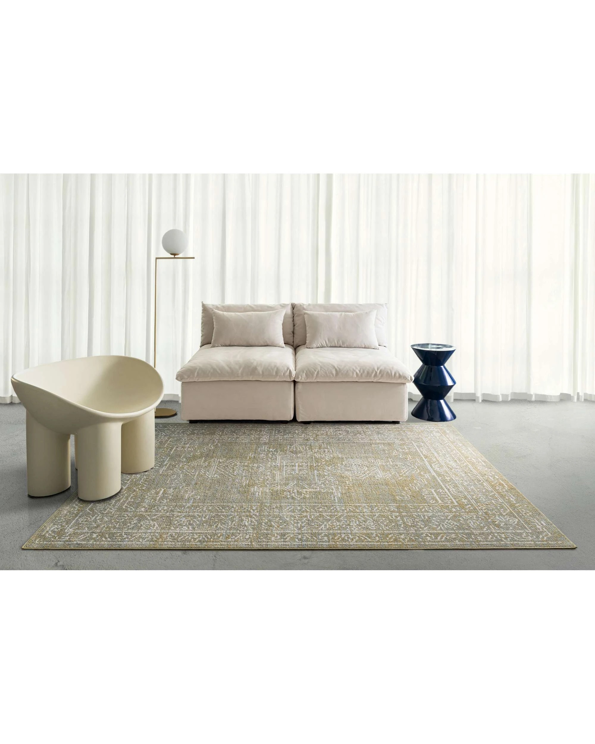 2 Loopsie Farjestad Vintage Washable Rug-230cm x 160cm - Grey, 2 of 8