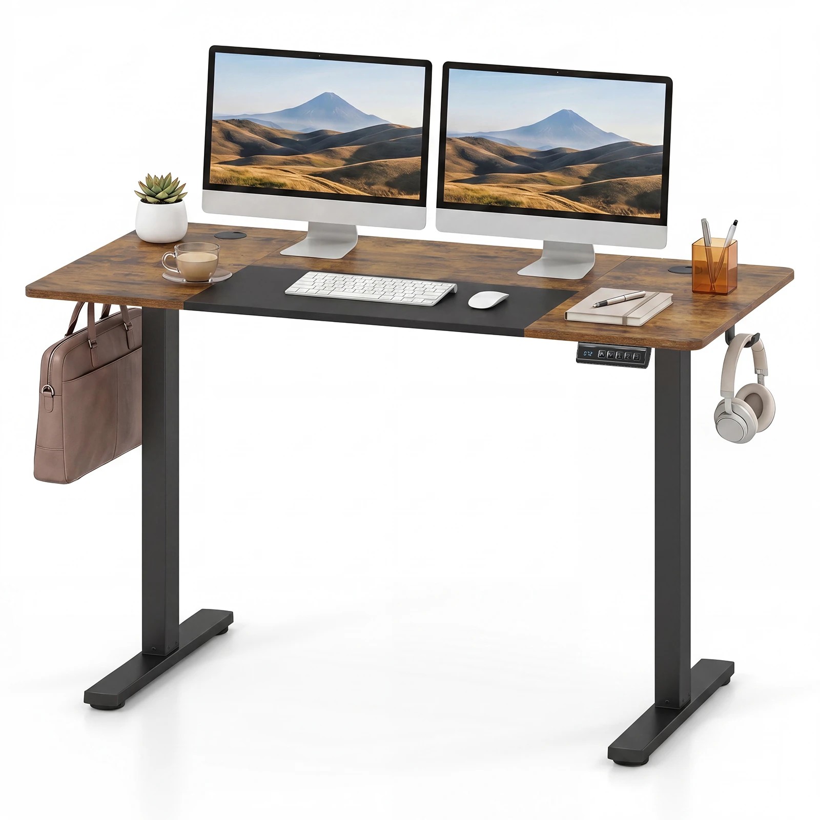 6 Costway 120 x 60cm Electric Standing Desk Height Adjustable Stand Up Desk - Black, 6 of 6