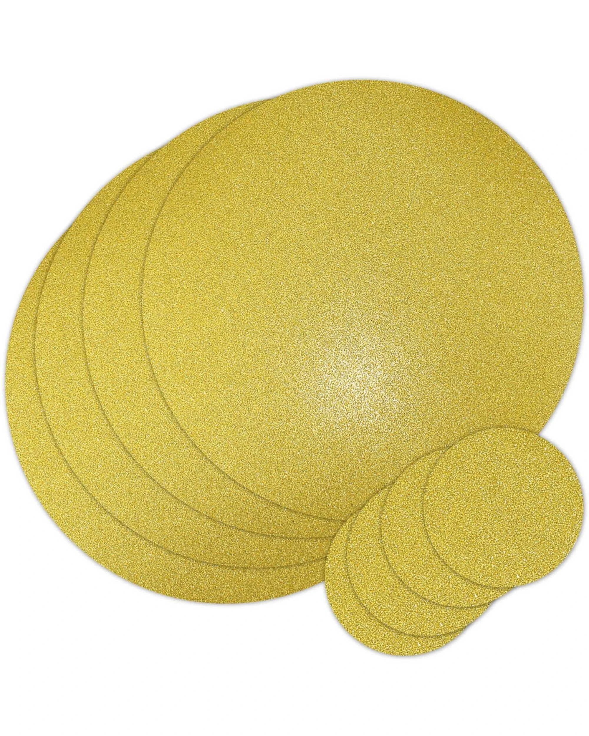 1 Artwrap Glitter Placemat & Coaster Set For 4 Guests - Gold, 1 of 1