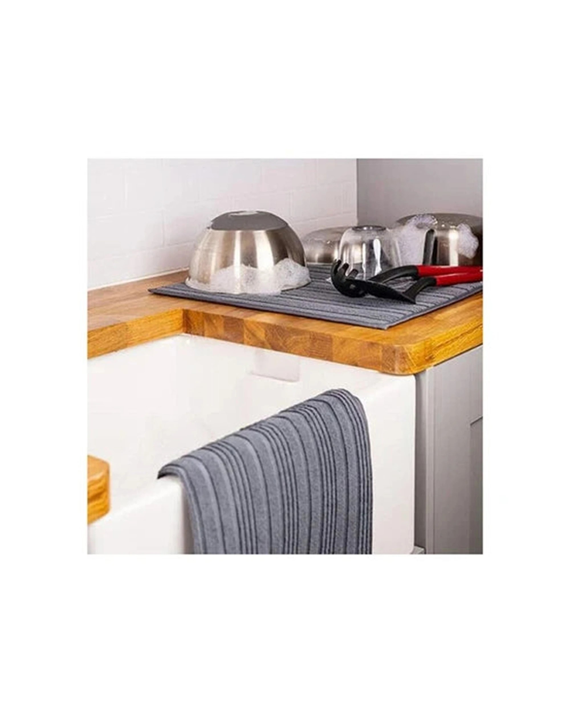 4 SIR JOHN'S GIFTS 2pc KitchenAid Reversible Drying Mats Set - Grey, 4 of 4