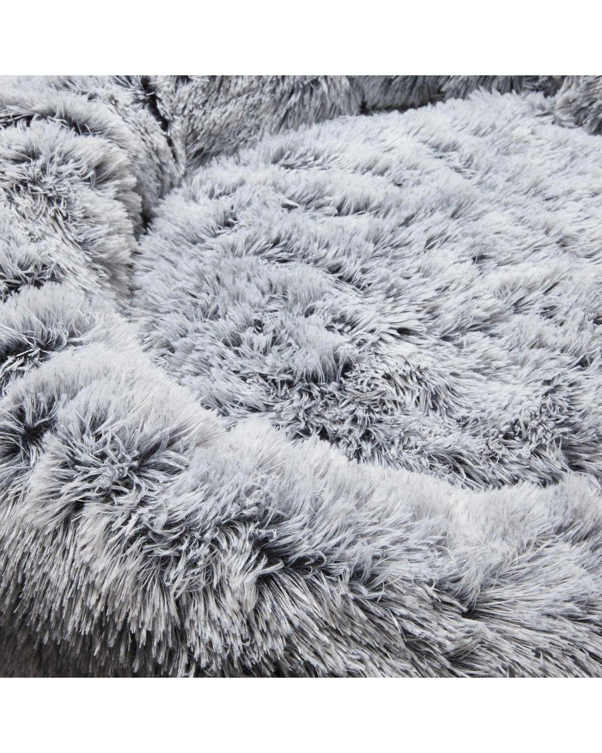 2 Snooza Calming Cuddler Soft Faux Fur Cosy Pet Cat Bed Silver Fox Small - Silver, 2 of 3