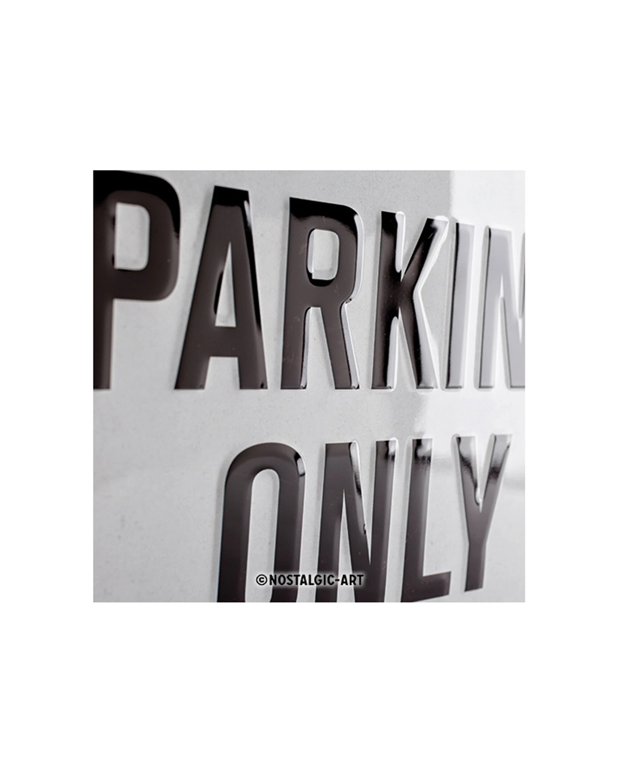 3 Nostalgic-Art Large 30x40cm Metal Wall Art Sign Plaque - BMW Parking Only - White, 3 of 5