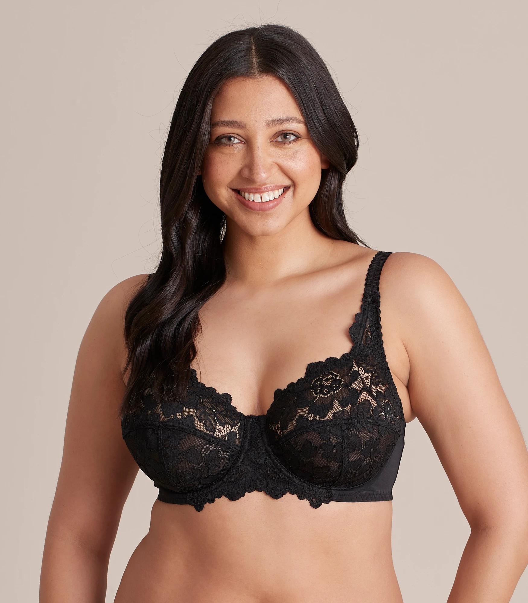 2 Target Fuller Figure Cup Soft Lace Underwire Bra BLACK, 2 of 10