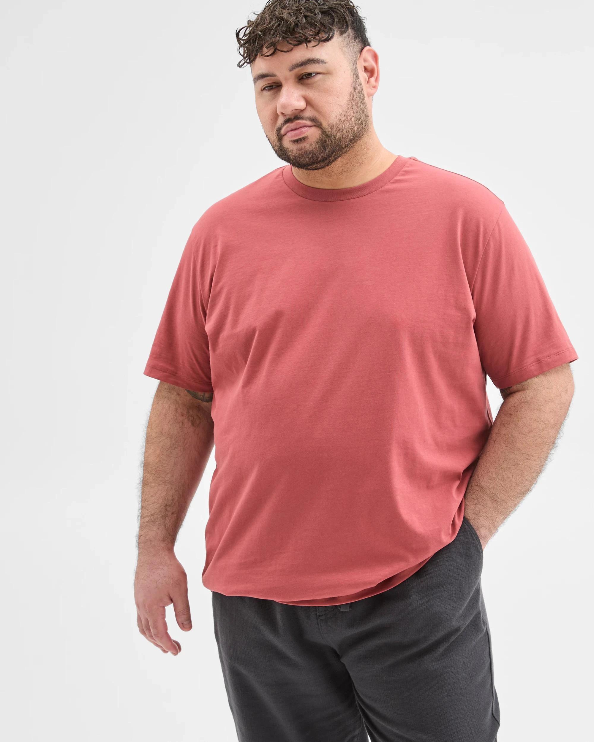 1 Target Man Plus Plus Size Australian Cotton Crew T-Shirt RED, 1 of 6