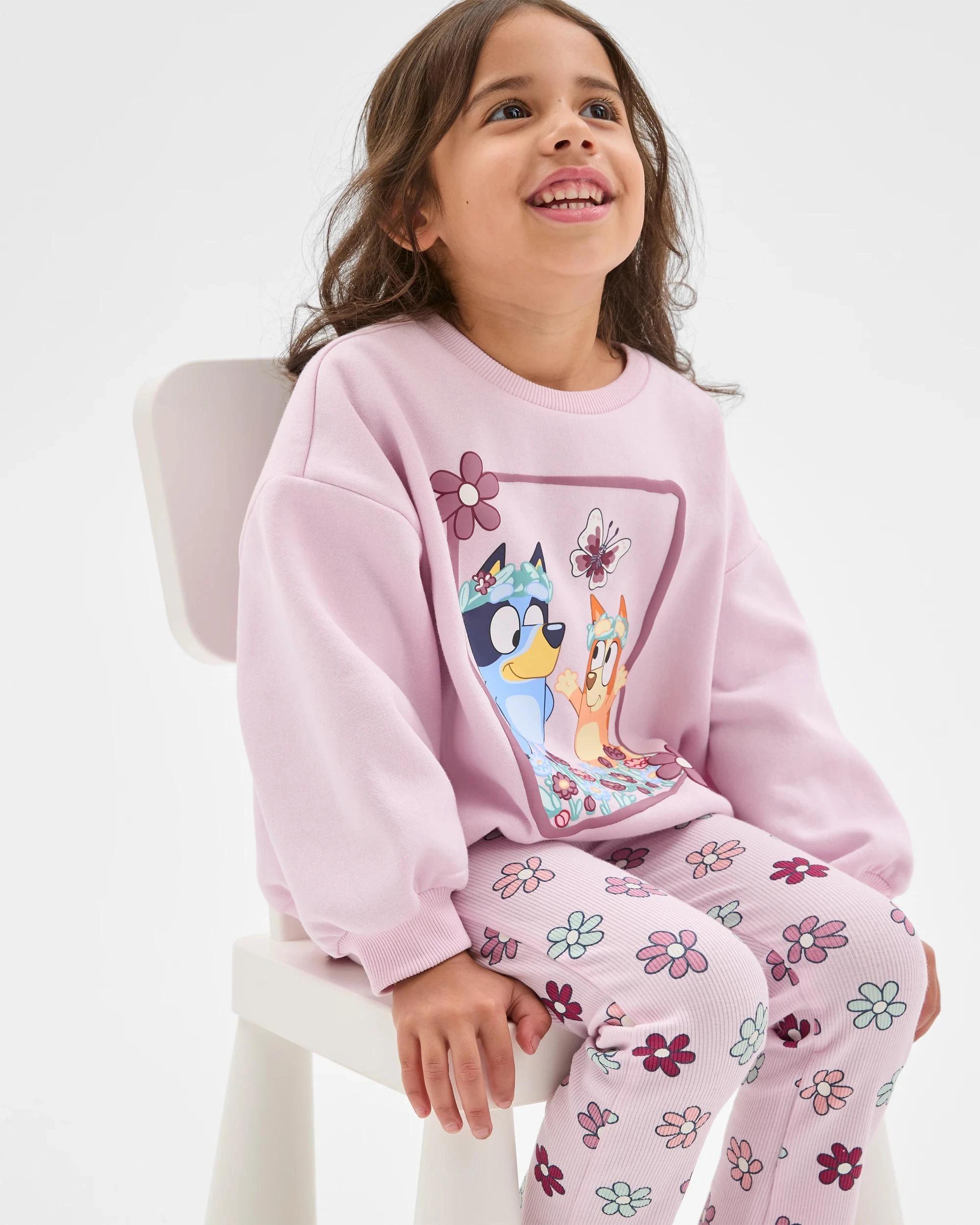 2 Bluey Australian Cotton Blend Fleece Top & Flare Pants Set BLUEY, 2 of 7