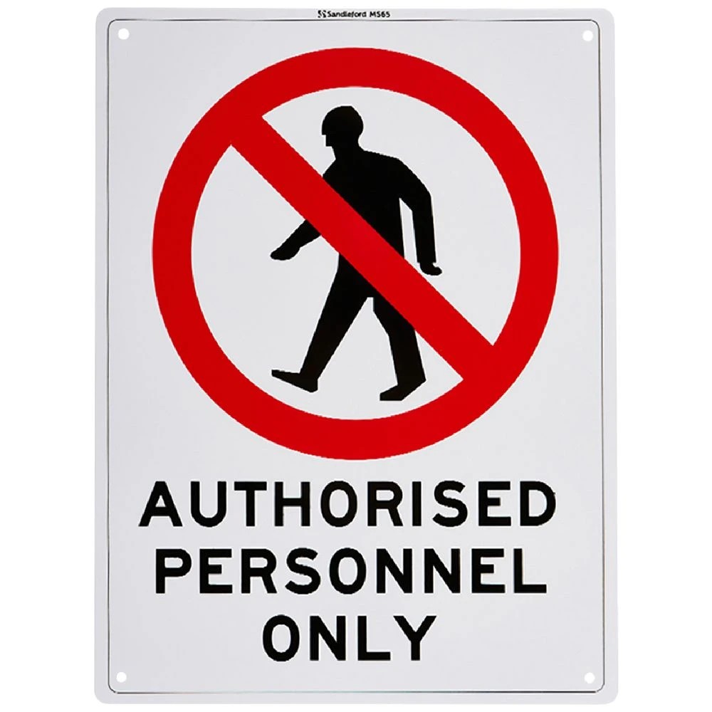 1 Authorised Personnel Only Sign 300 x 225mm, 1 of 1