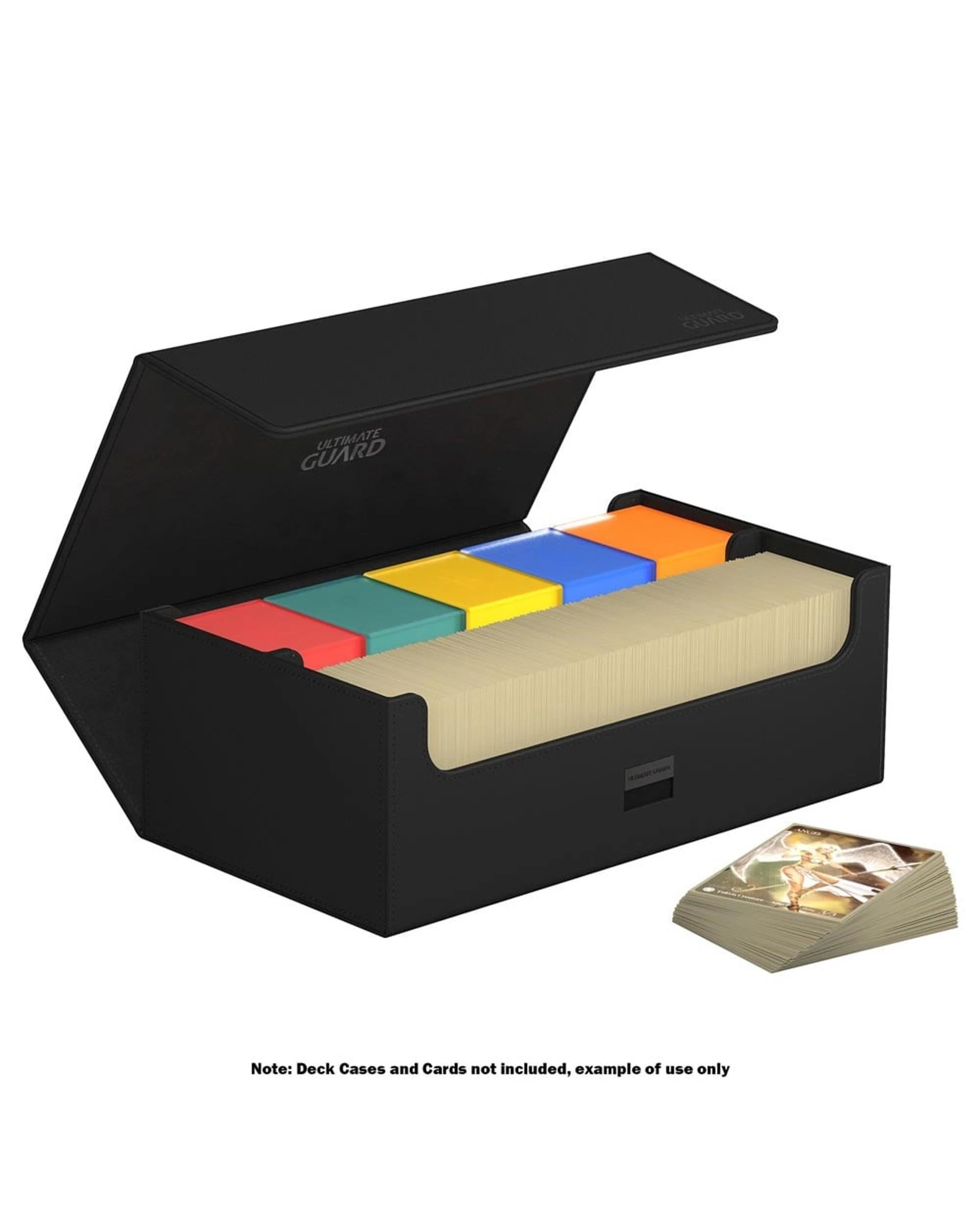 6 Ultimate Guard Arkhive 800+ Xenoskin Flip Case Standard Size Deck Box - Monocolour Black - Black, 6 of 6