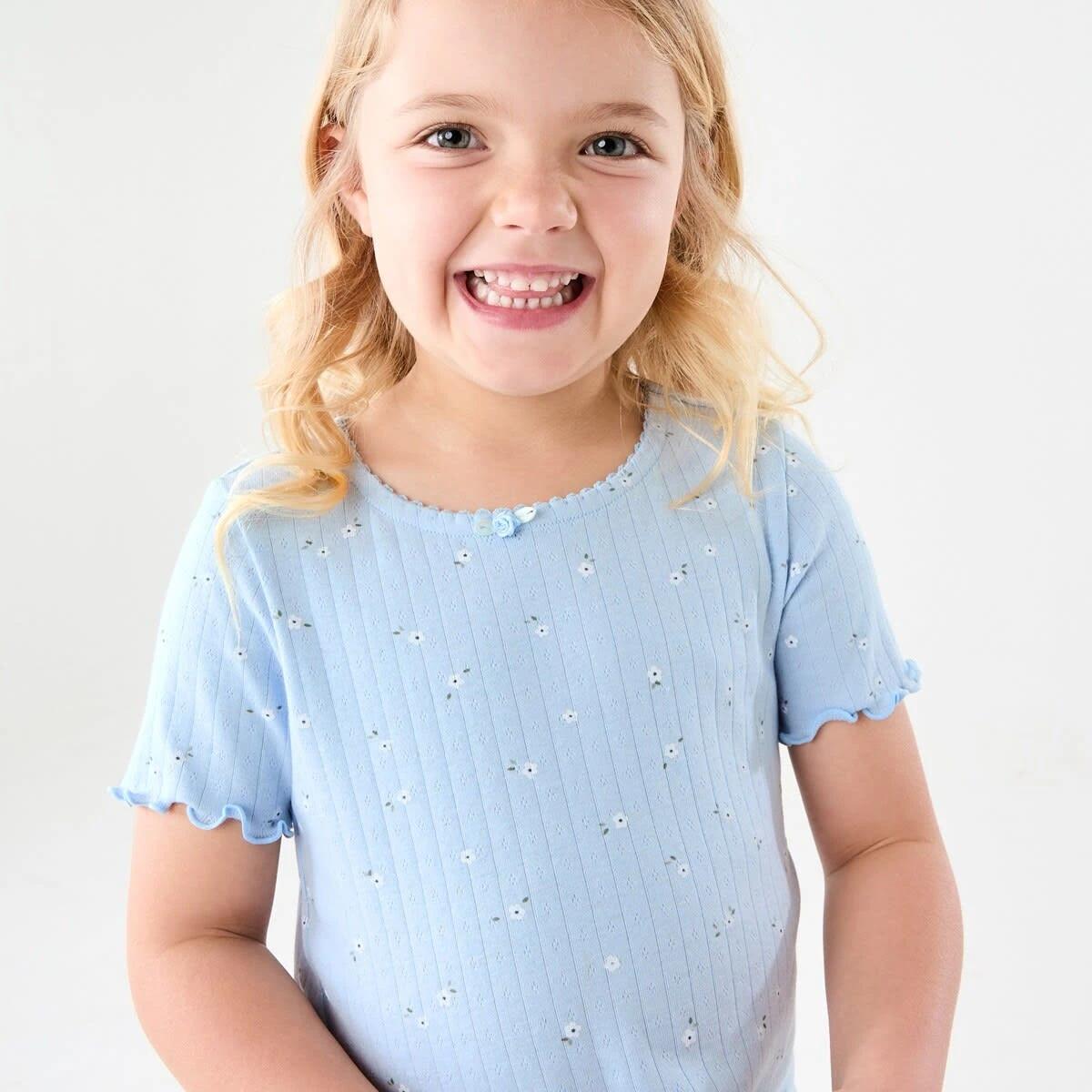 3 Pointelle Pyjama Set BLUE FLORAL, 3 of 7