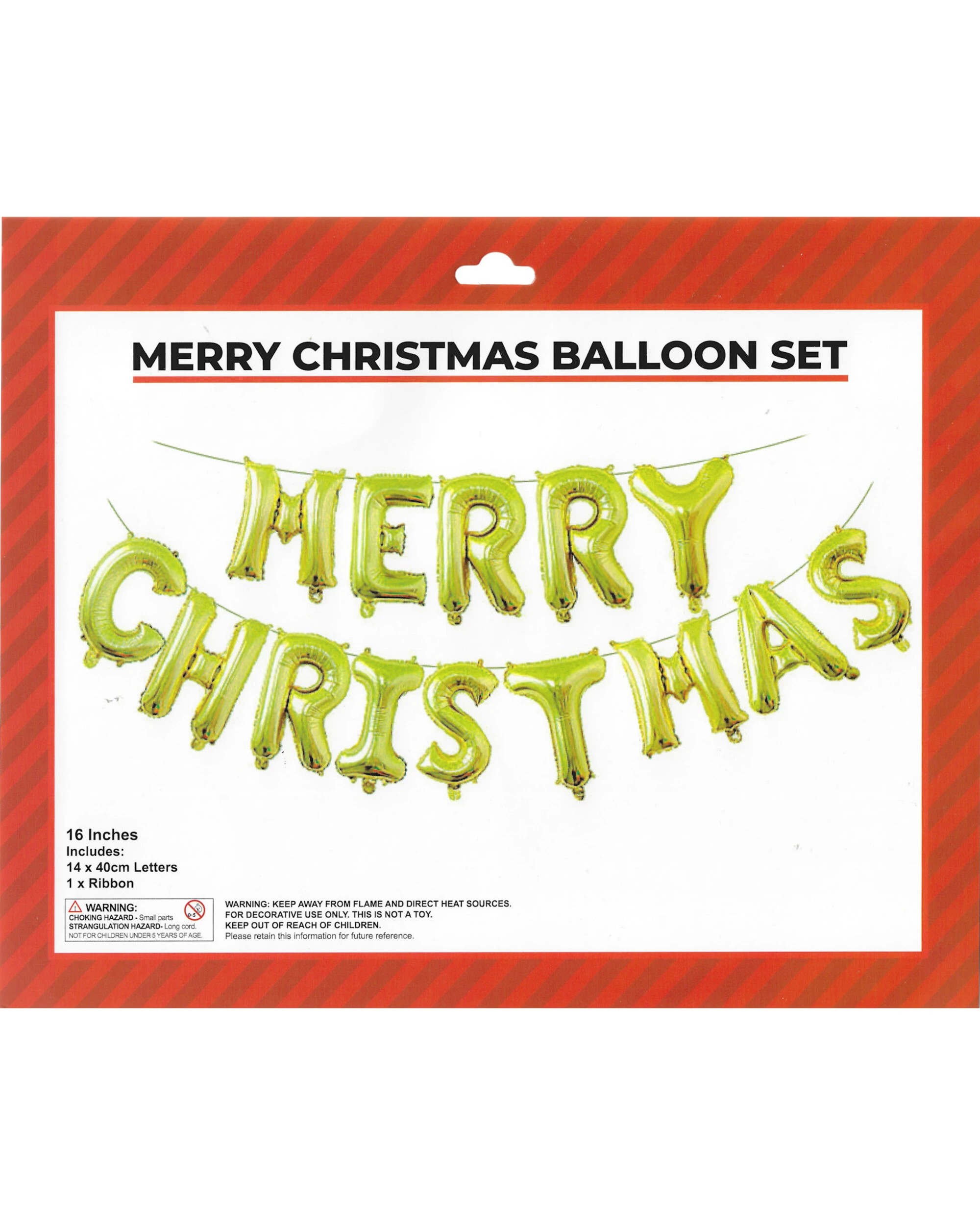 2 JD Party Merry Christmas Foil Letter Balloon Banner Air Fill - Gold, 2 of 2