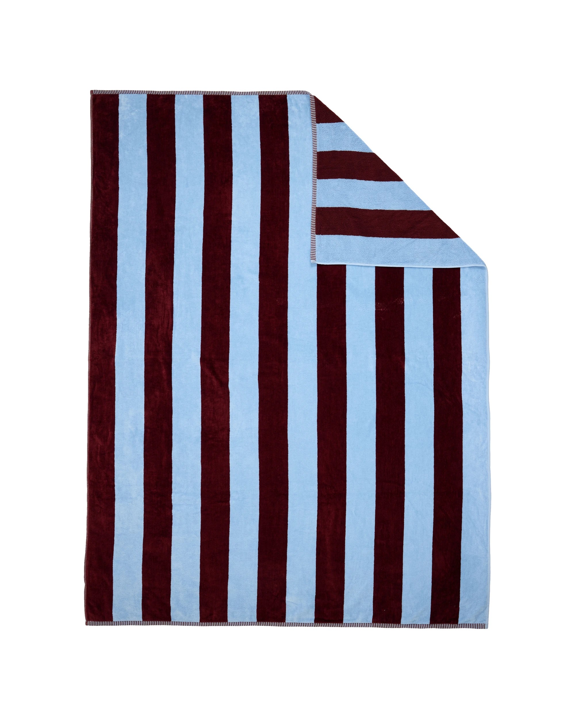 4 Cotton Striped Beach Blanket - Blue, 4 of 6