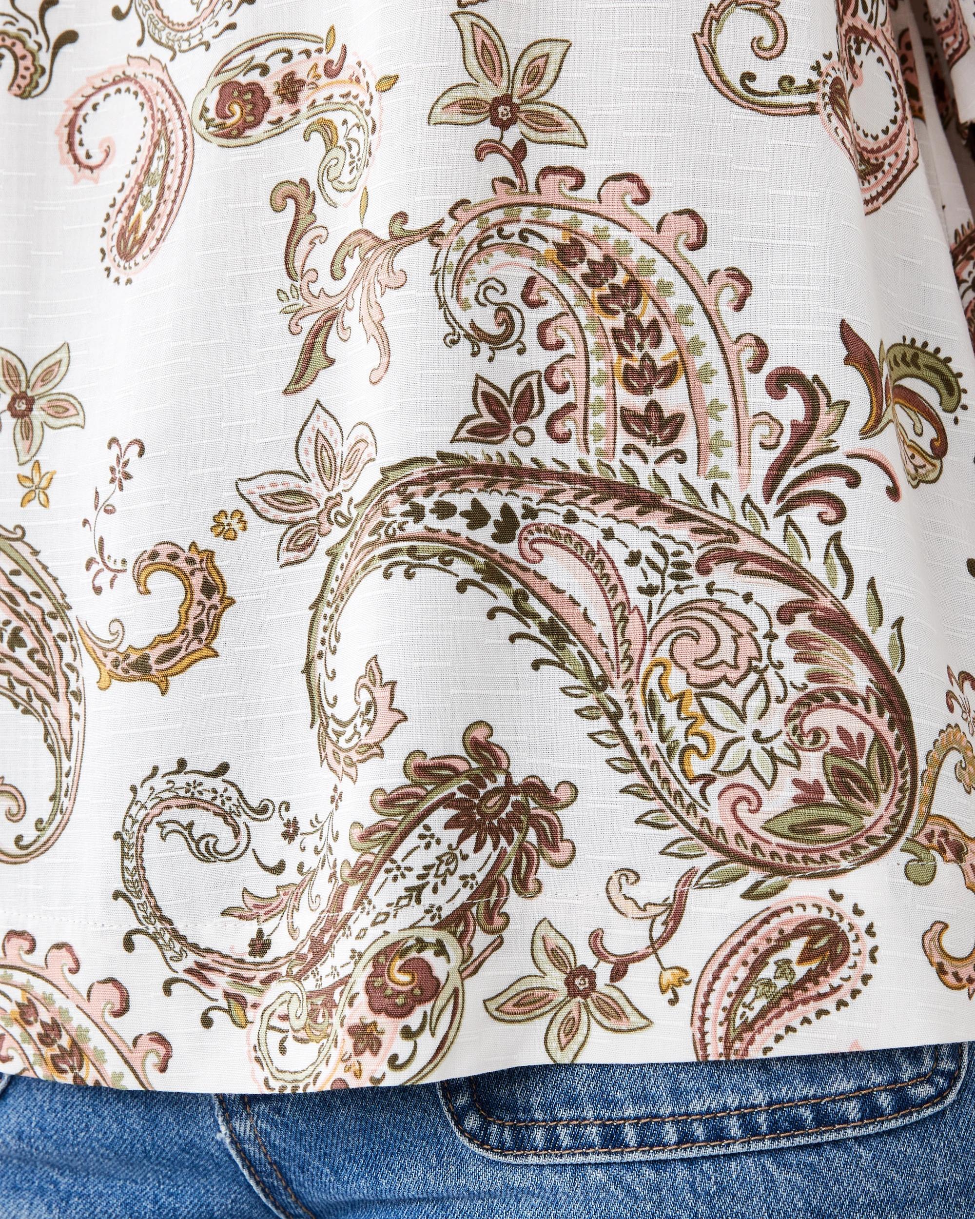 7 Short Sleeve Tuck Top Paisley, 7 of 7