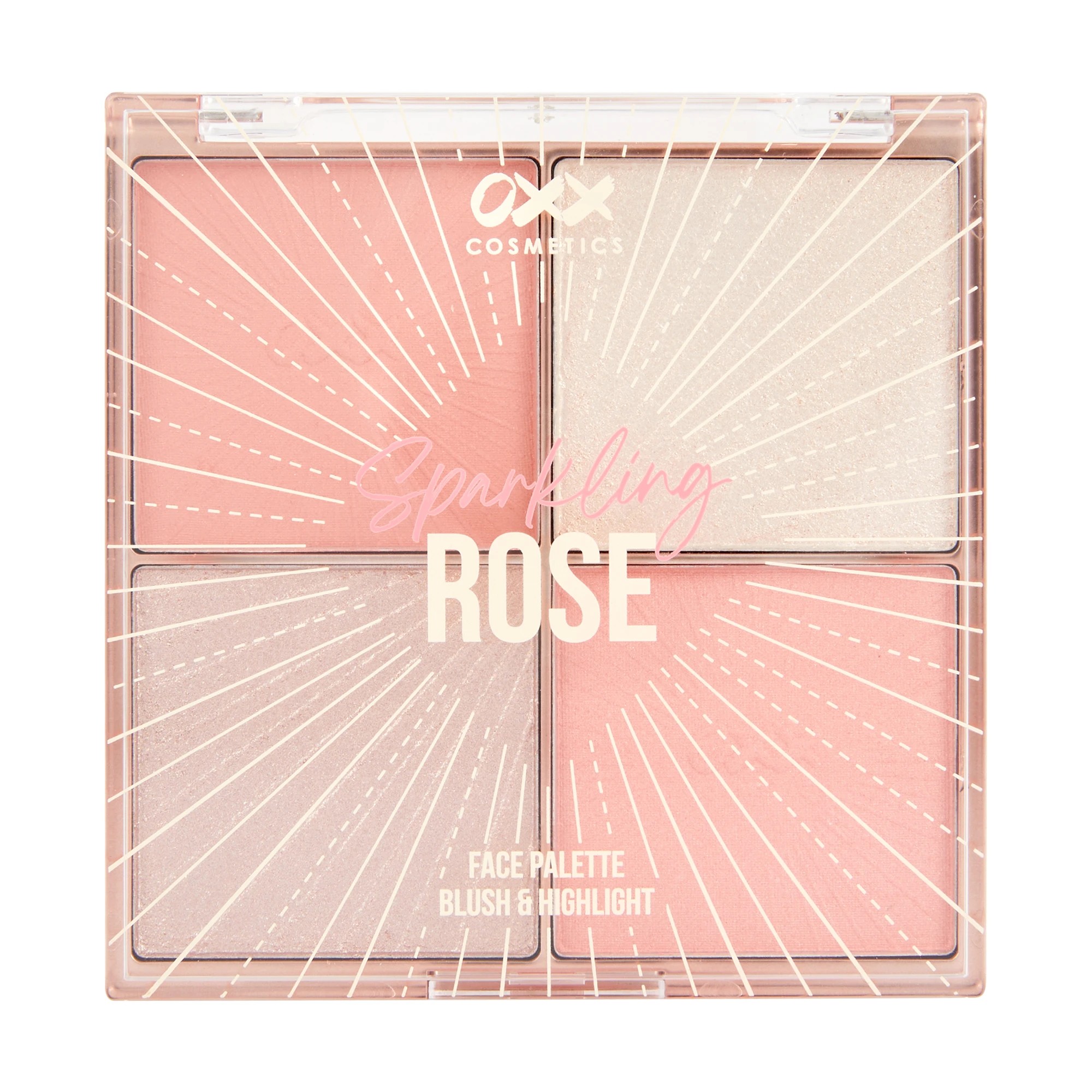 5 OXX Cosmetics 4 Shades Sparkling Rose Blush and Highlight Face Palette, 5 of 6