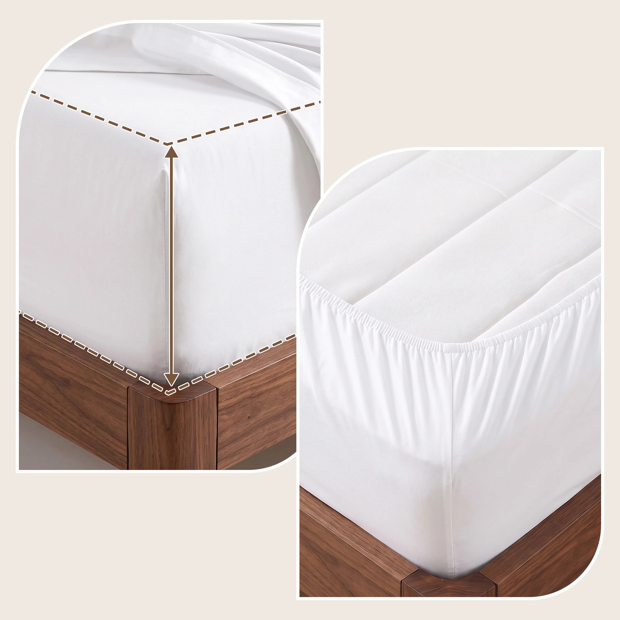 4 Giselle Bedding 500TC 100% Cotton Bed Sheet Set Includes Fitted Sheet 40cm Deep Pocket - Single Bed - White, 4 of 10