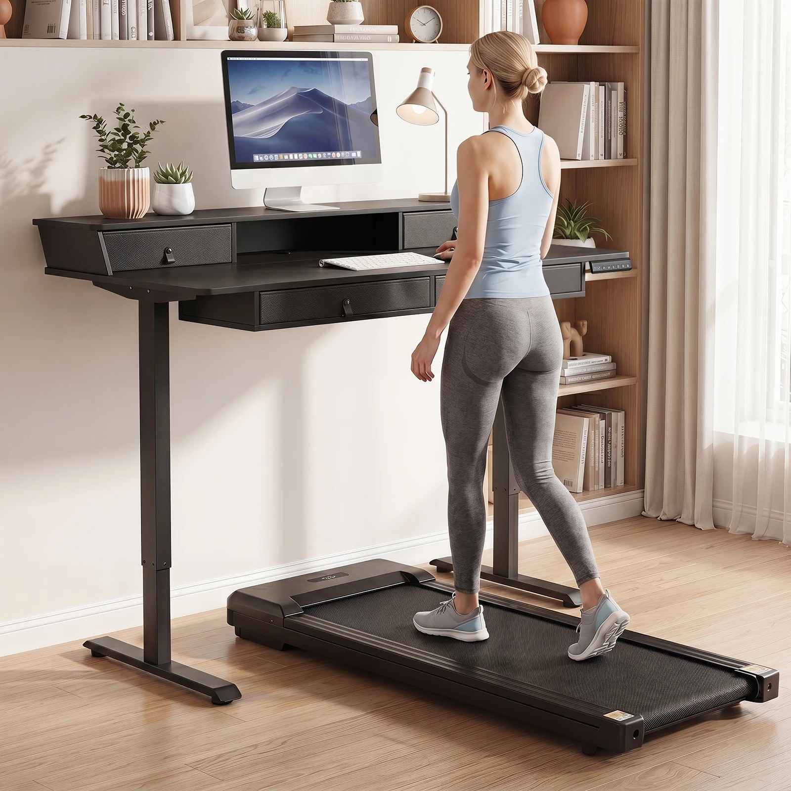 4 Costway 140cm Electric Standing Desk Height Adjustable Stand Up Desk Home Office - Black, 4 of 6