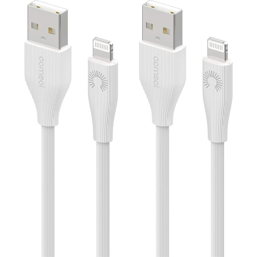 4 Comsol Lightning to USB-A MFi Cables 1m White 2 Pack, 4 of 6