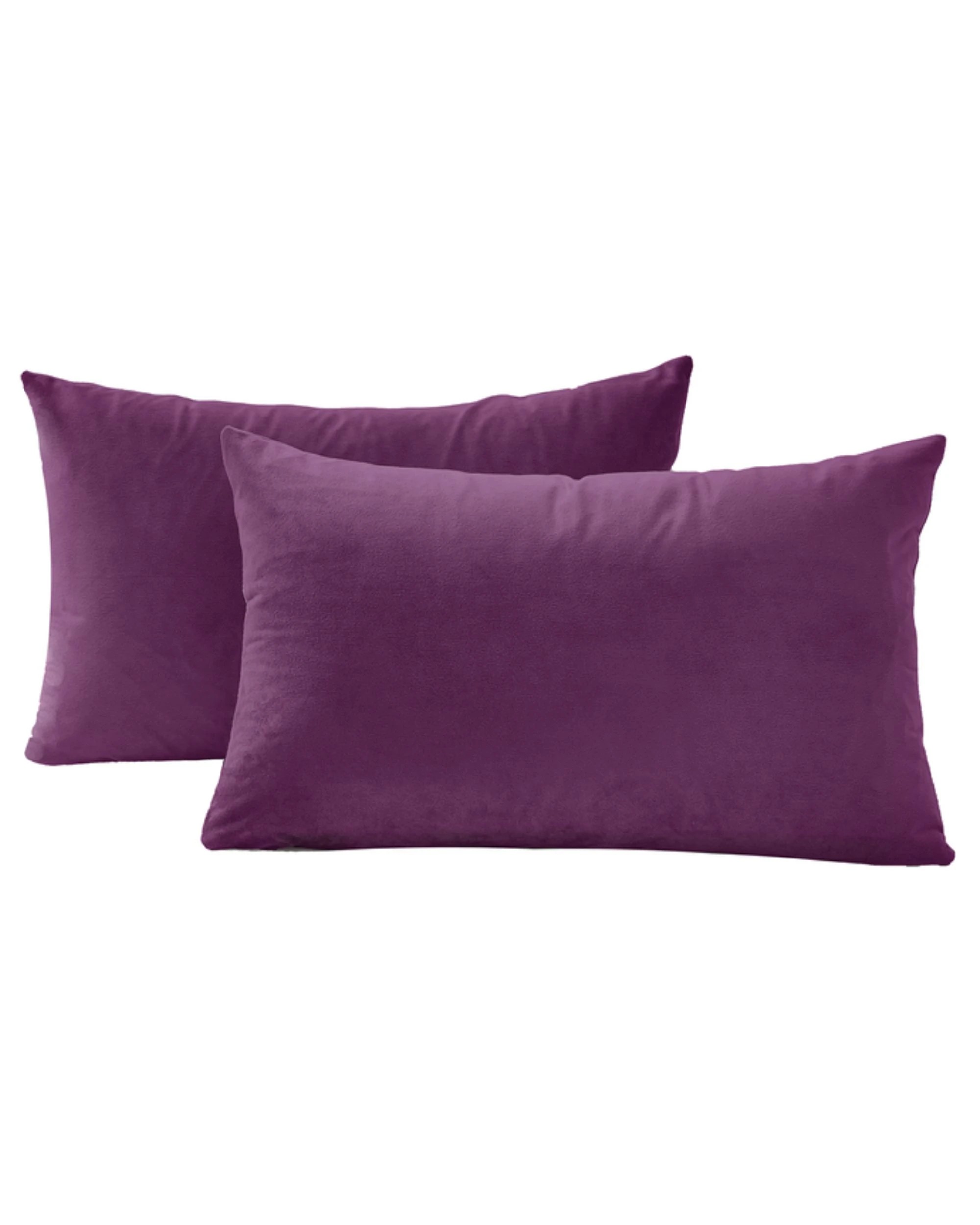 1 Gioia Casa 2-Pack Velvet Cushion Covers 30x50cm - Plum, 1 of 2