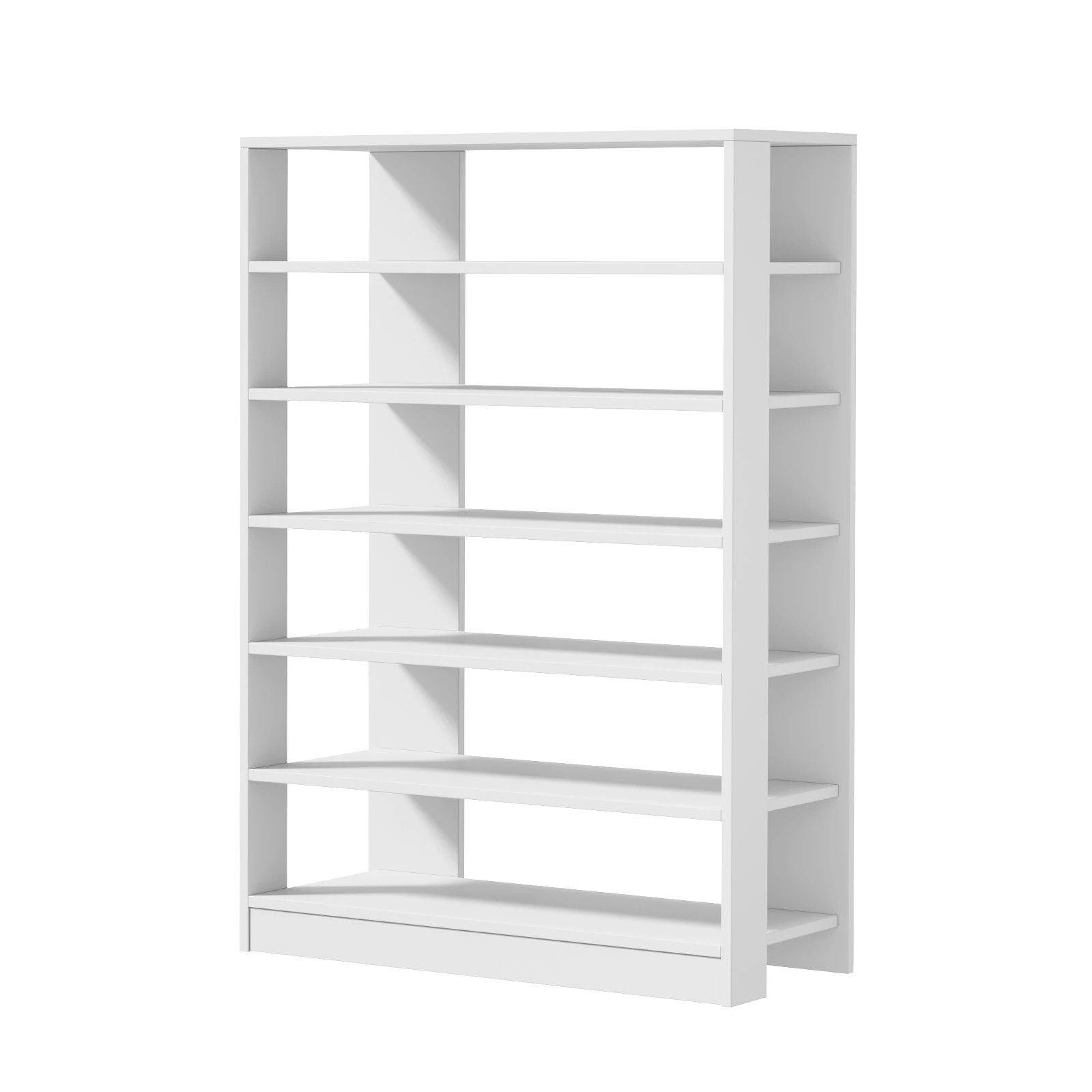 1 Oikiture Shoe Rack 7 Tiers Shelf Storage Cabinet Organiser 42 Pairs - White, 1 of 7