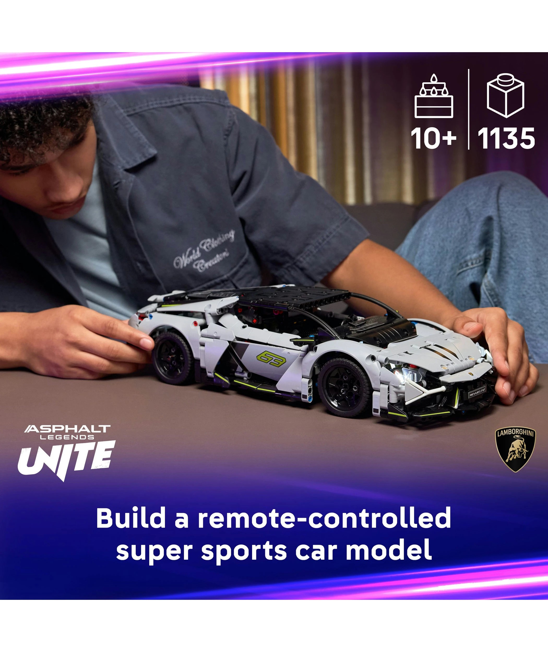 3 LEGO Technic Lamborghini Revuelto Super Sports Car 42214, 3 of 10