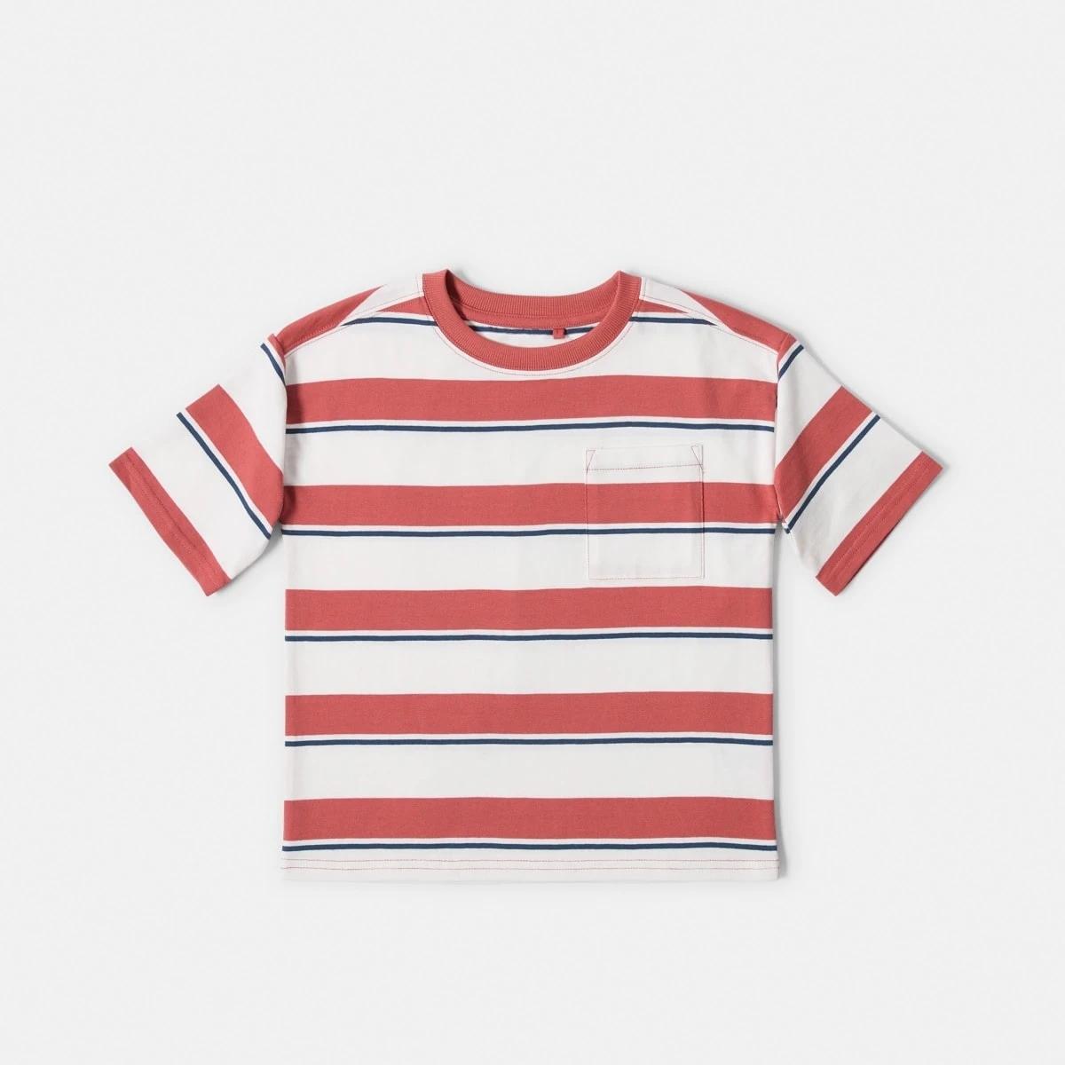 8 Oversized Stripe T-shirt Red Stripe, 8 of 9