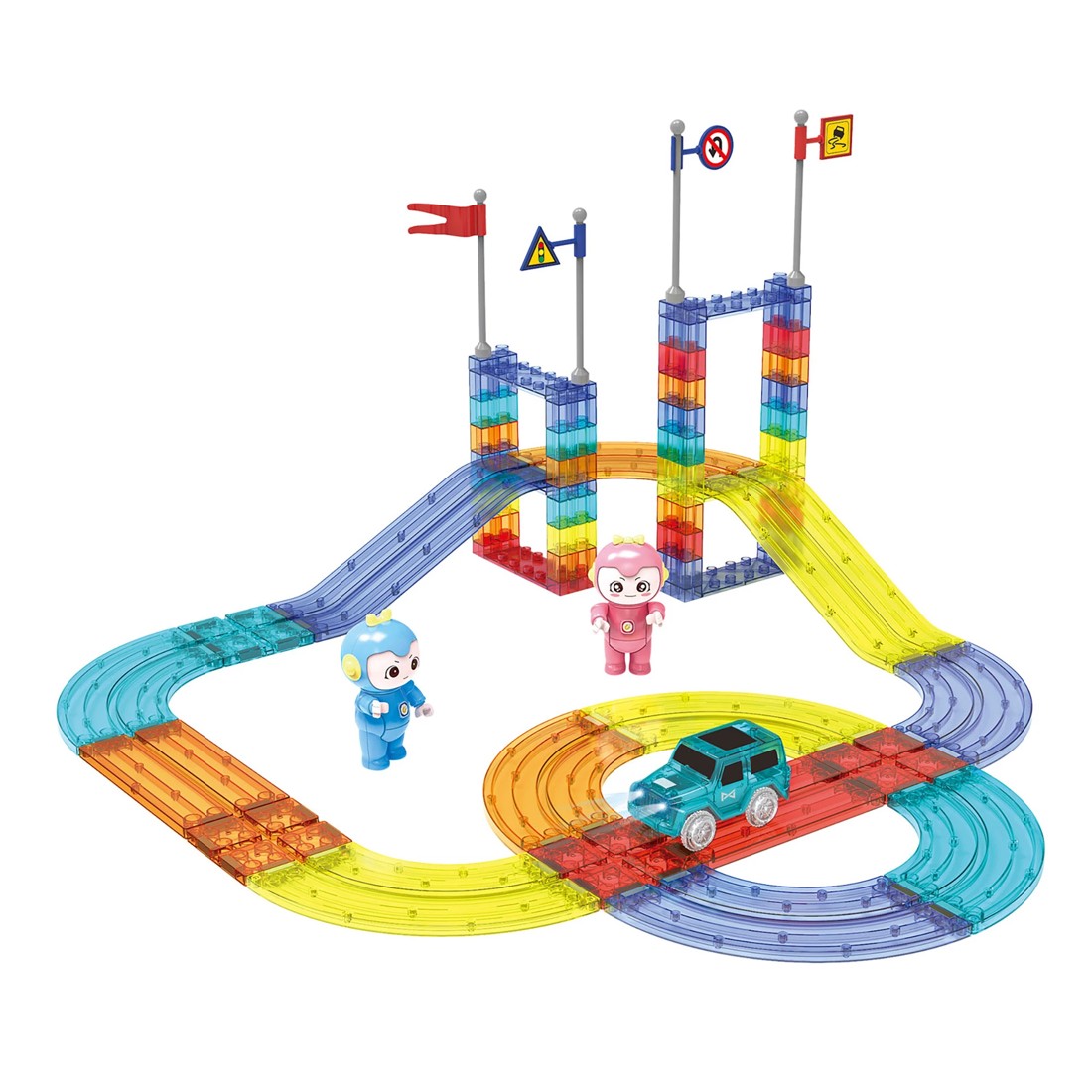 1 Traderight Kids 63pcs Magnetic Tiles Blocks, 1 of 7