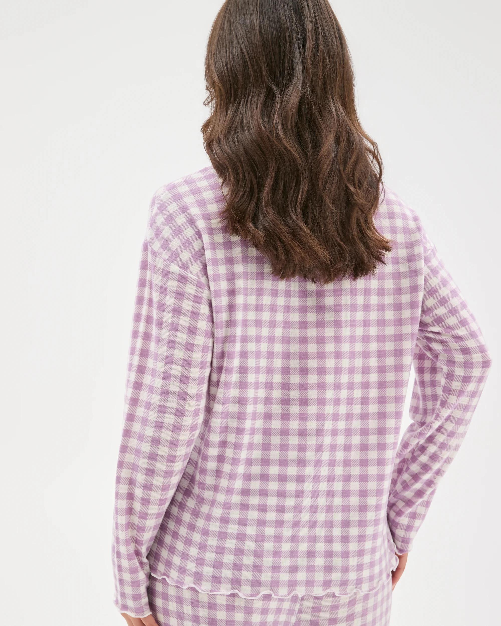 5 Target Woman Cosy Slub Knit Sleep Top PURPLE GINGHAM, 5 of 6