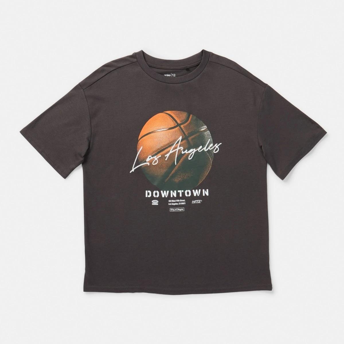 7 Short Sleeve Oversized Graphic T-shirt Gry Bballp, 7 of 8