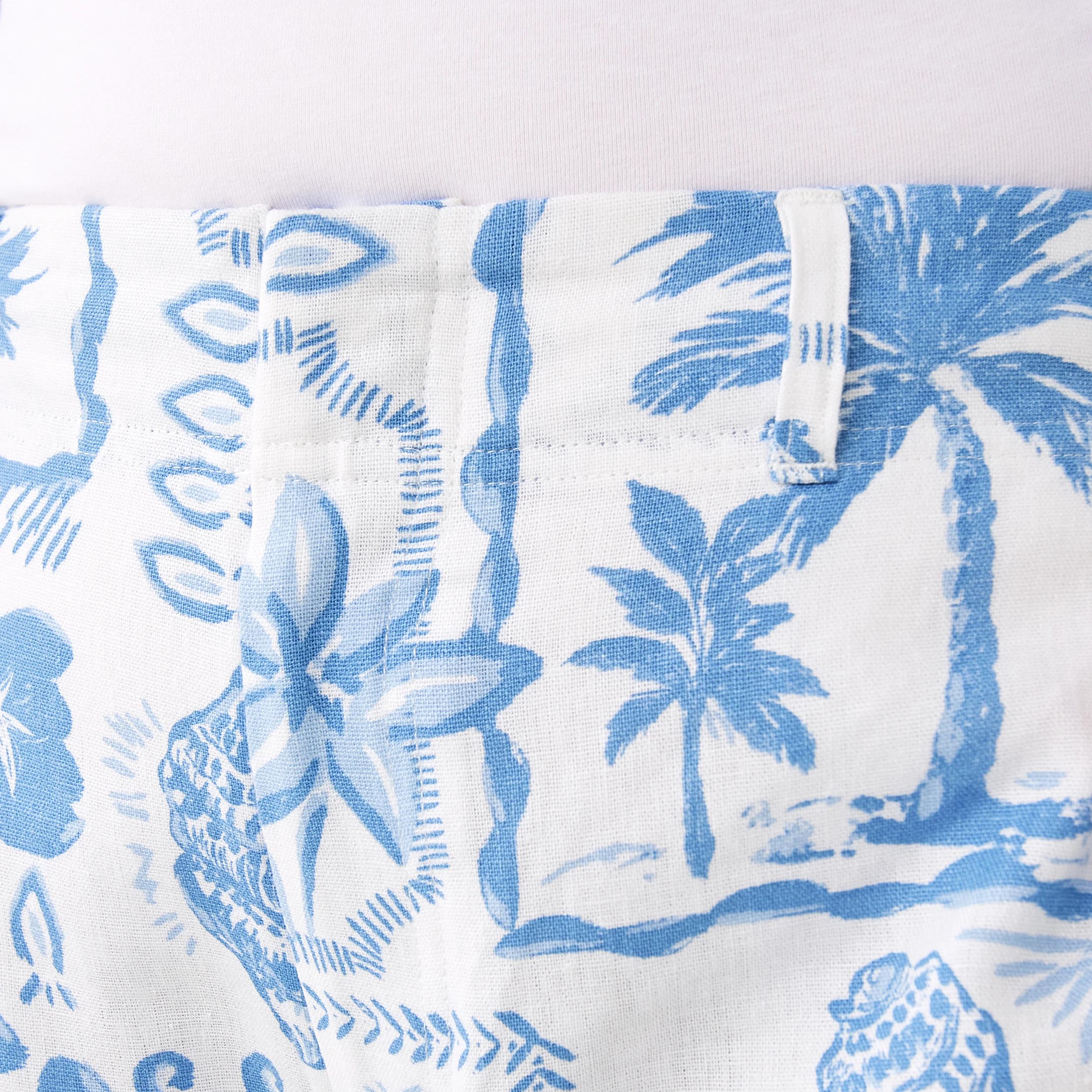 5 Printed Linen Blend Pants Pcard Blue, 5 of 6